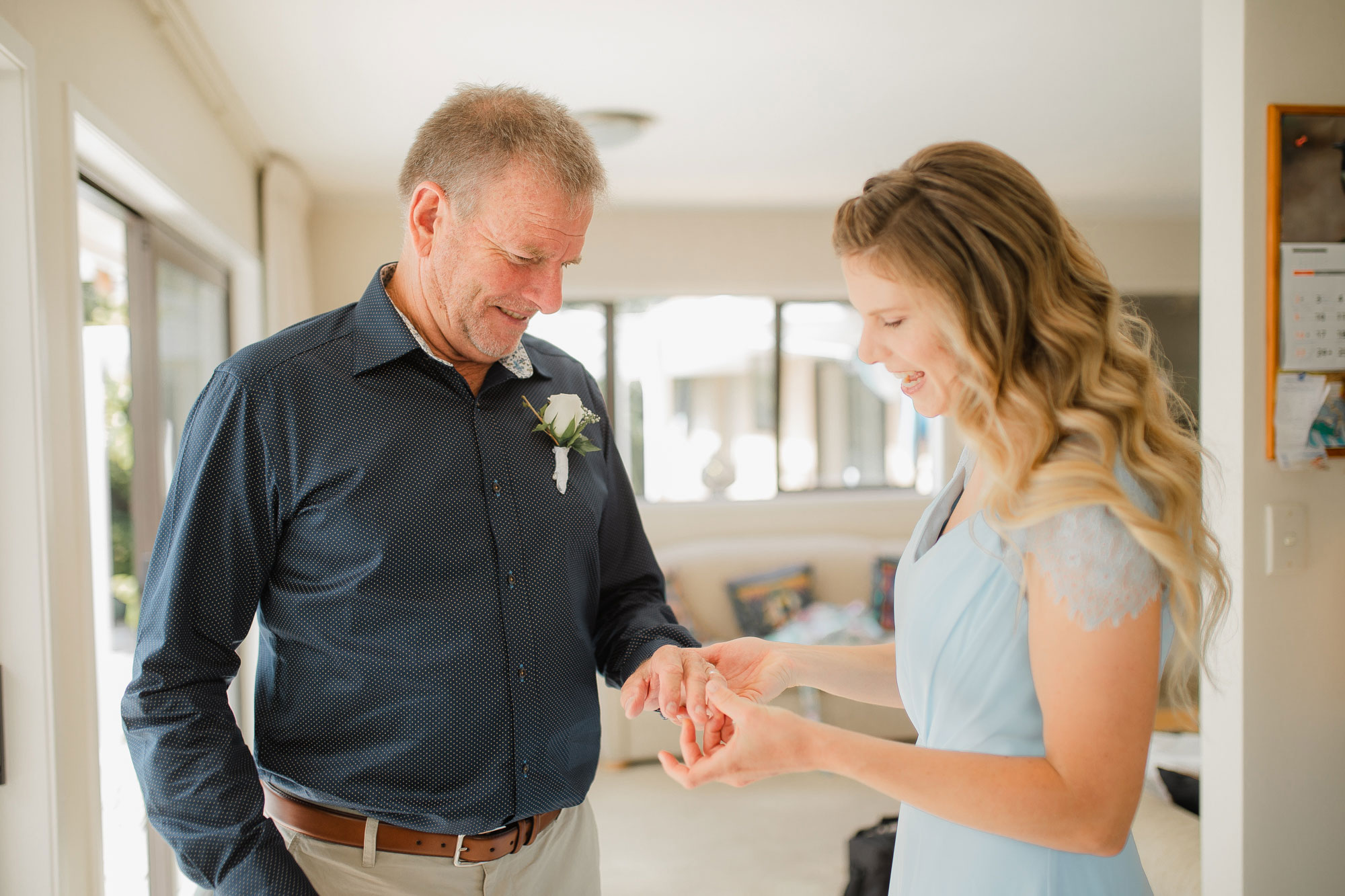 bridesmaid and father