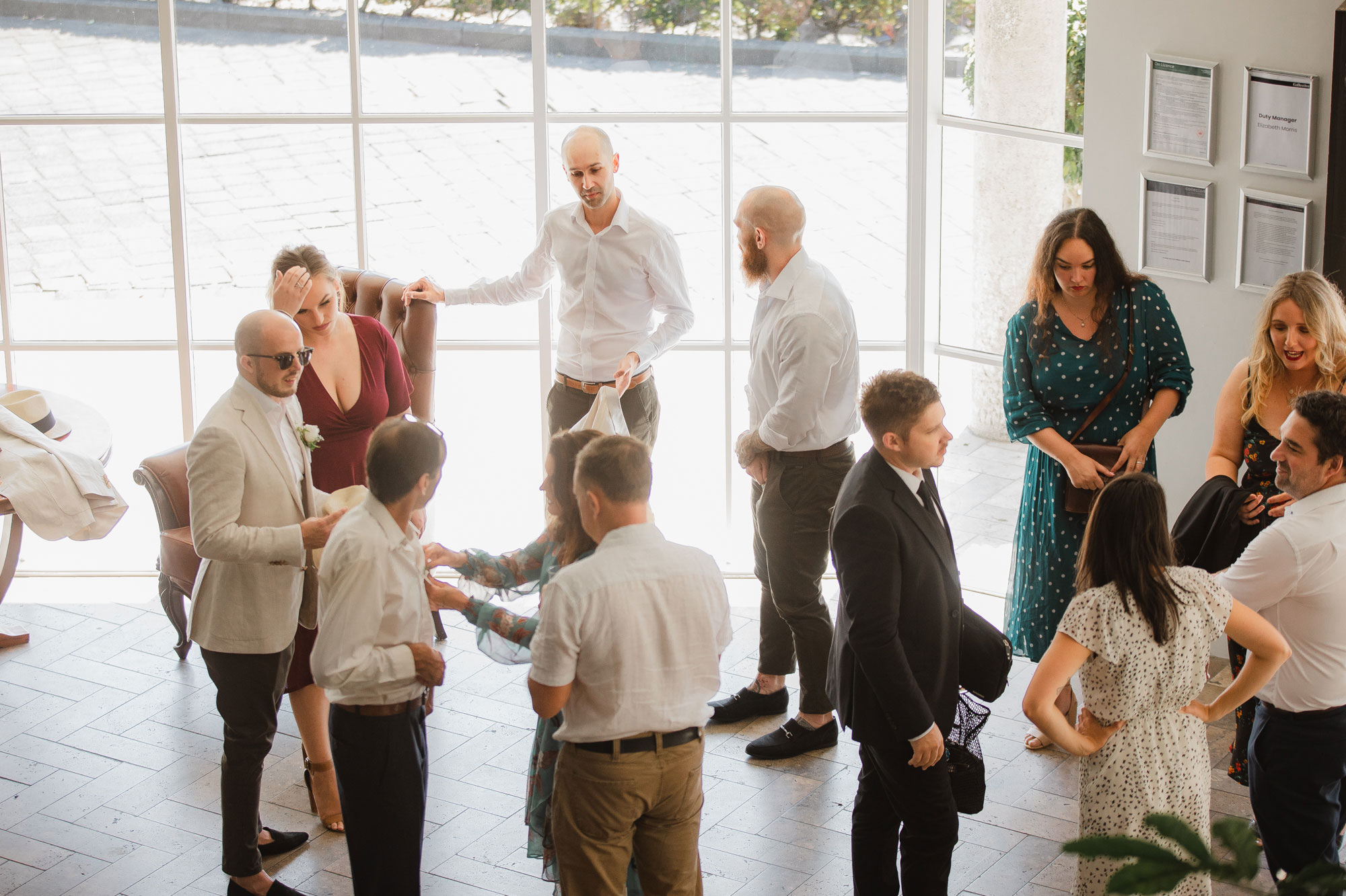 wedding guests at orakei bay