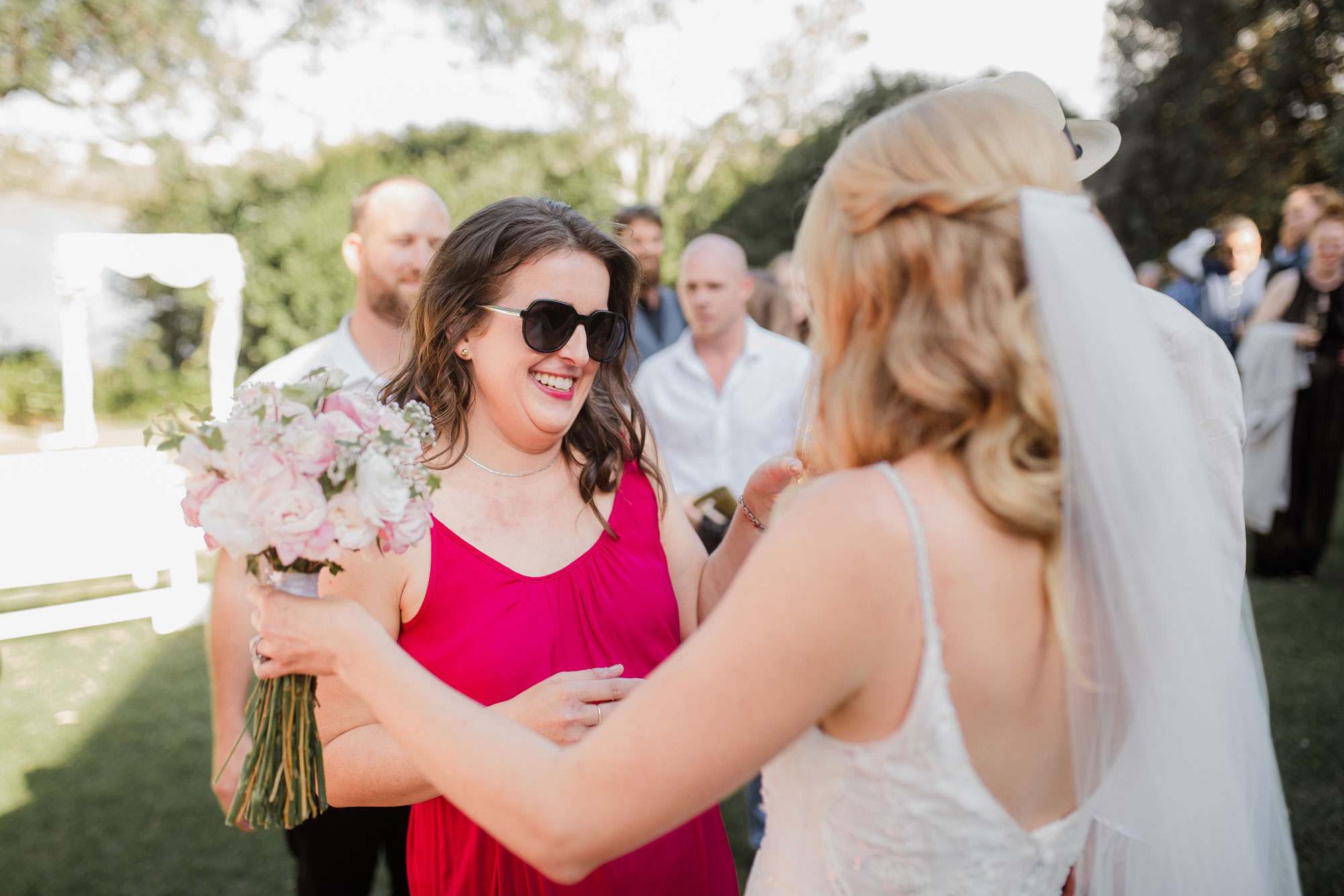 guest congratulating the bride