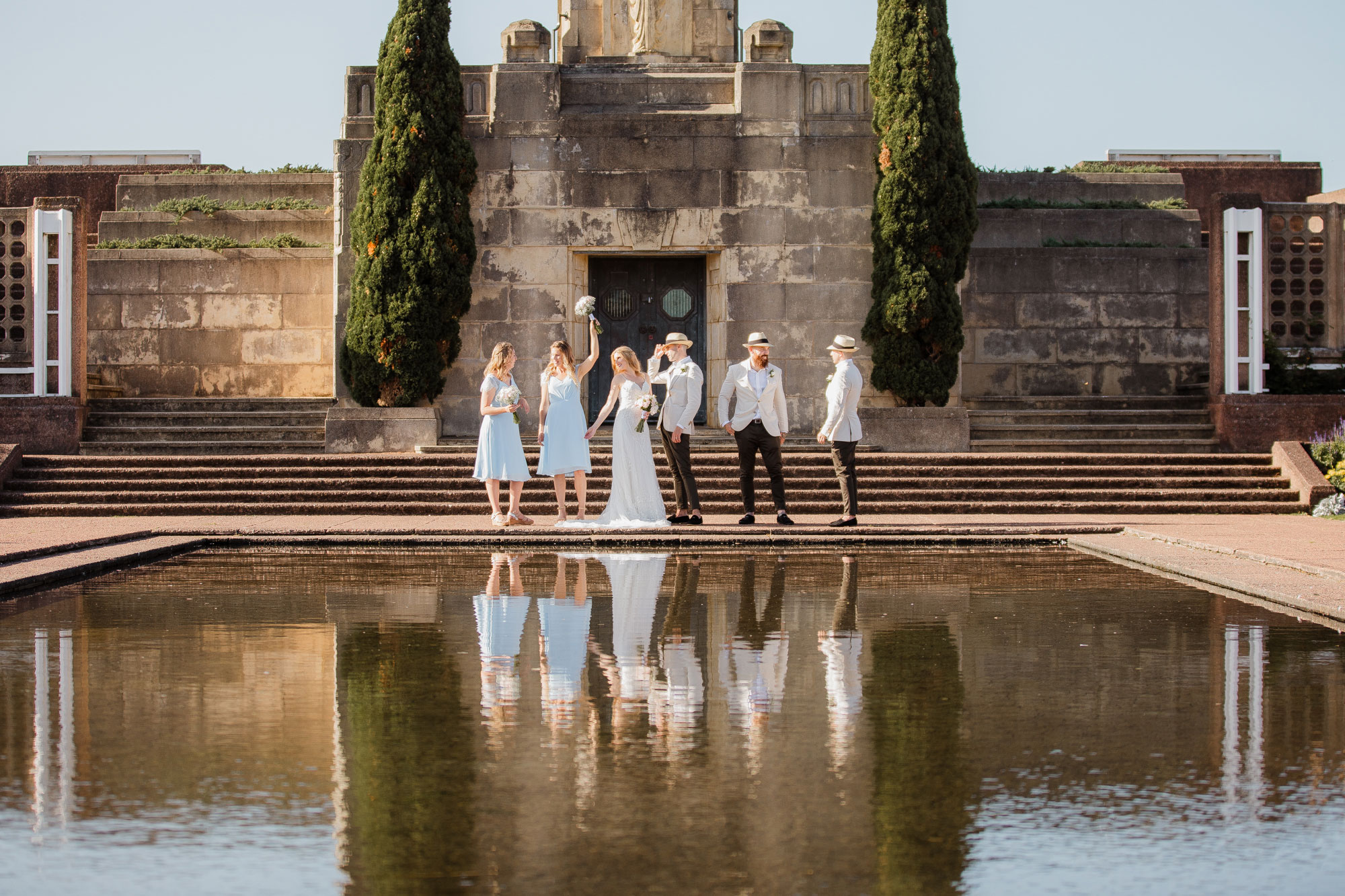 auckland bastion point bridal party photo