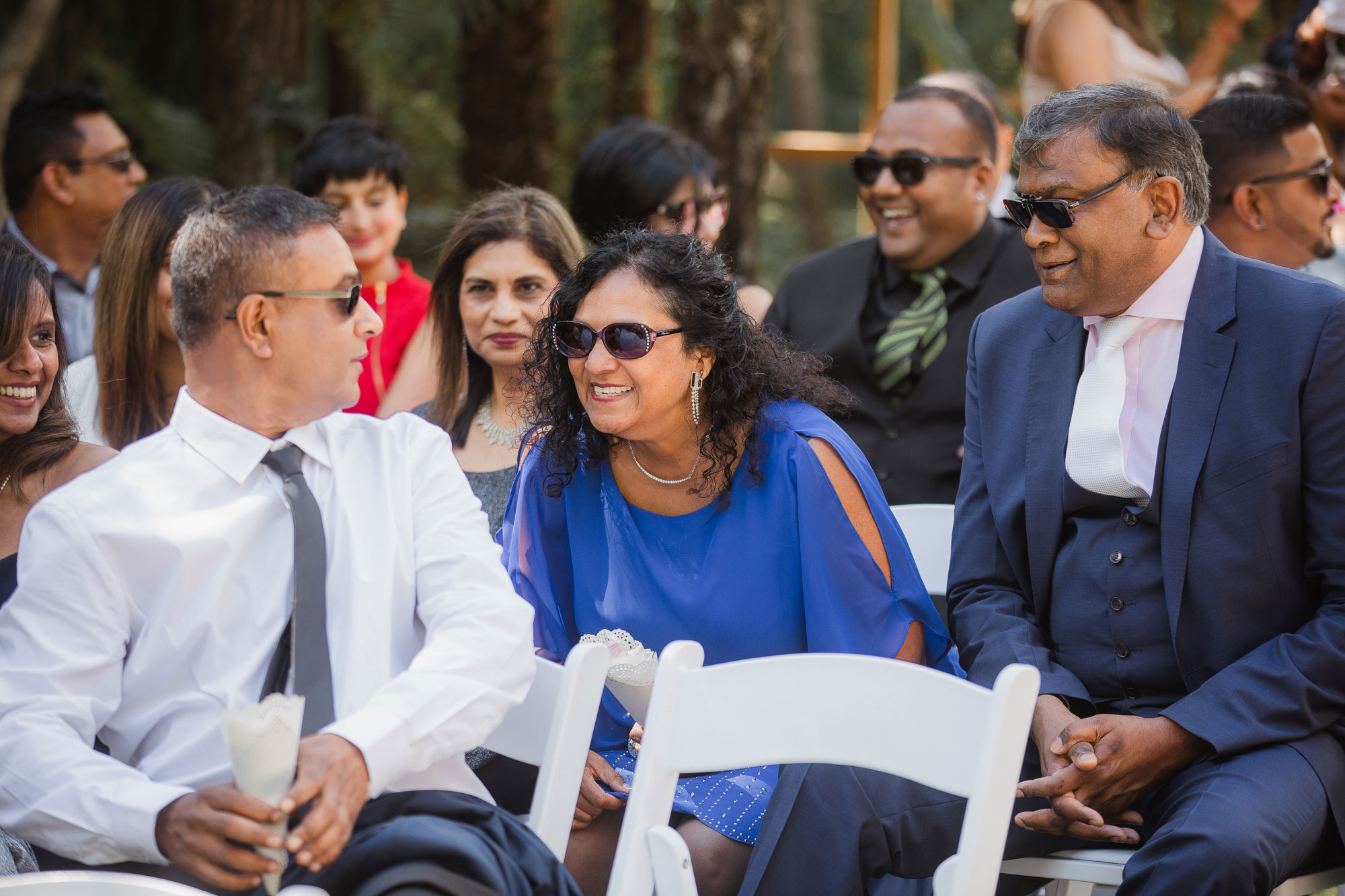 auckland wedding guests chatting