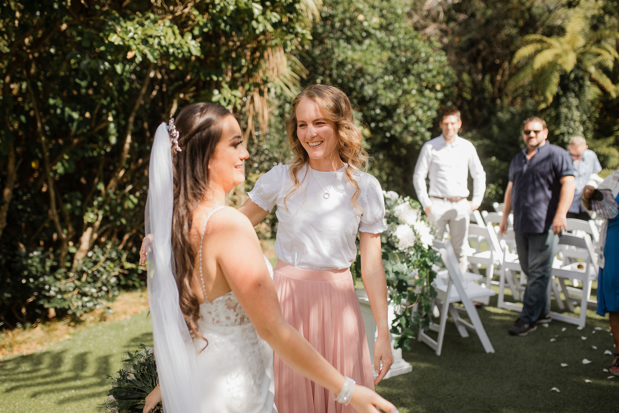 wedding guest and the bride