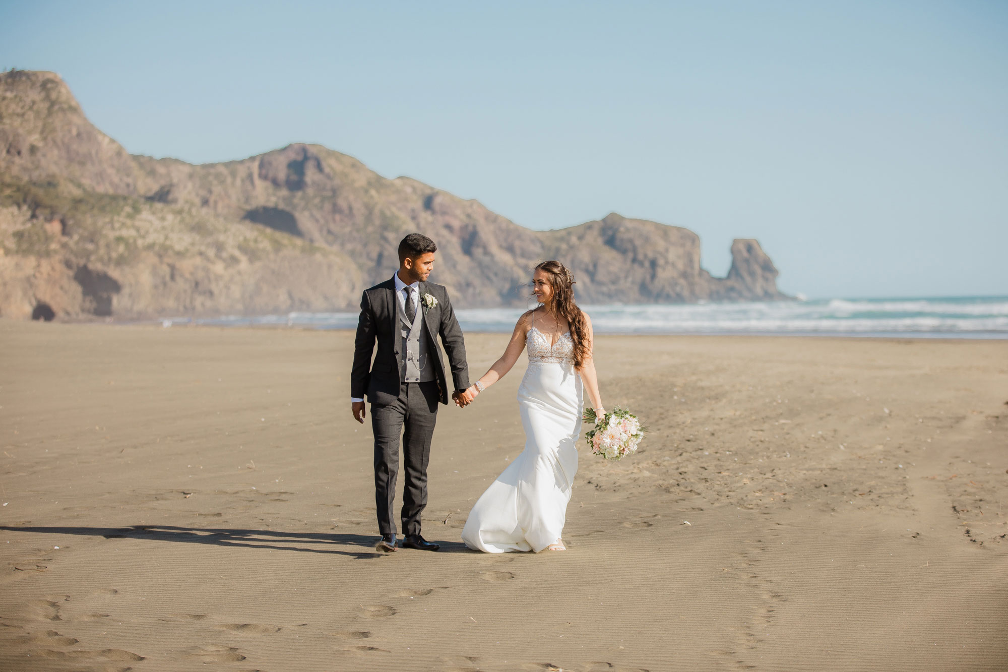 tui hills bethells beach wedding shoot