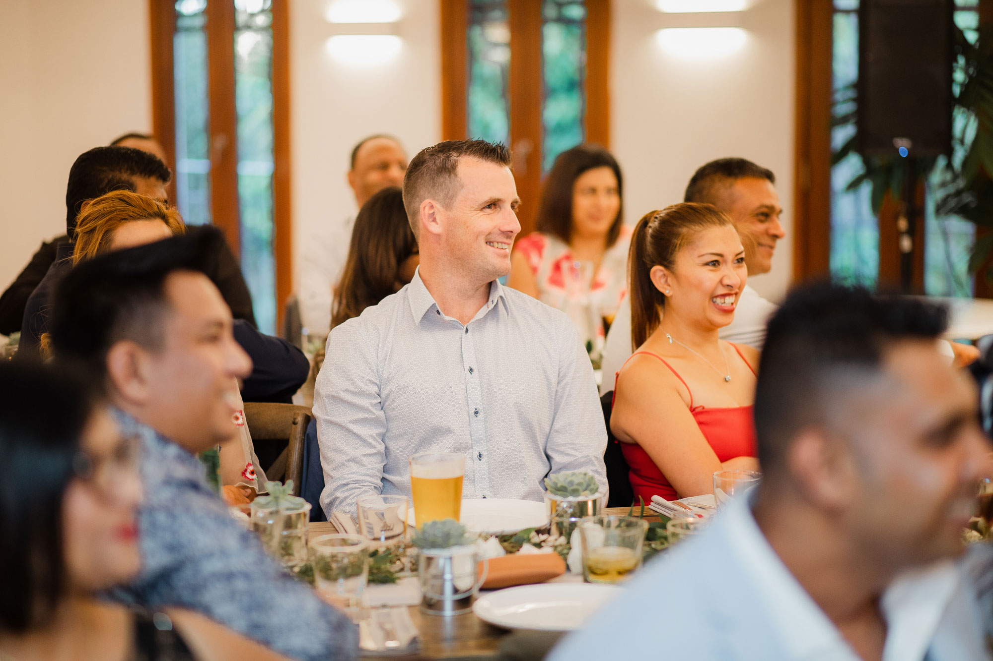 wedding guests at reception