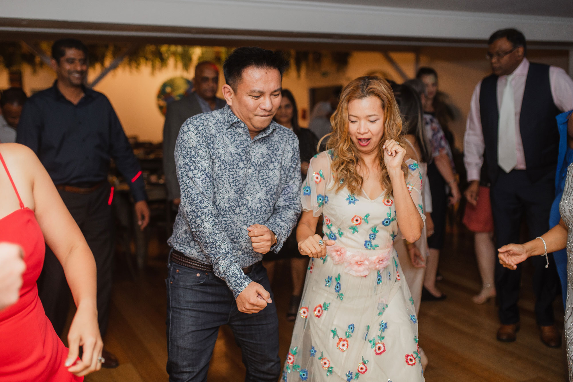 wedding guests on the dance floor