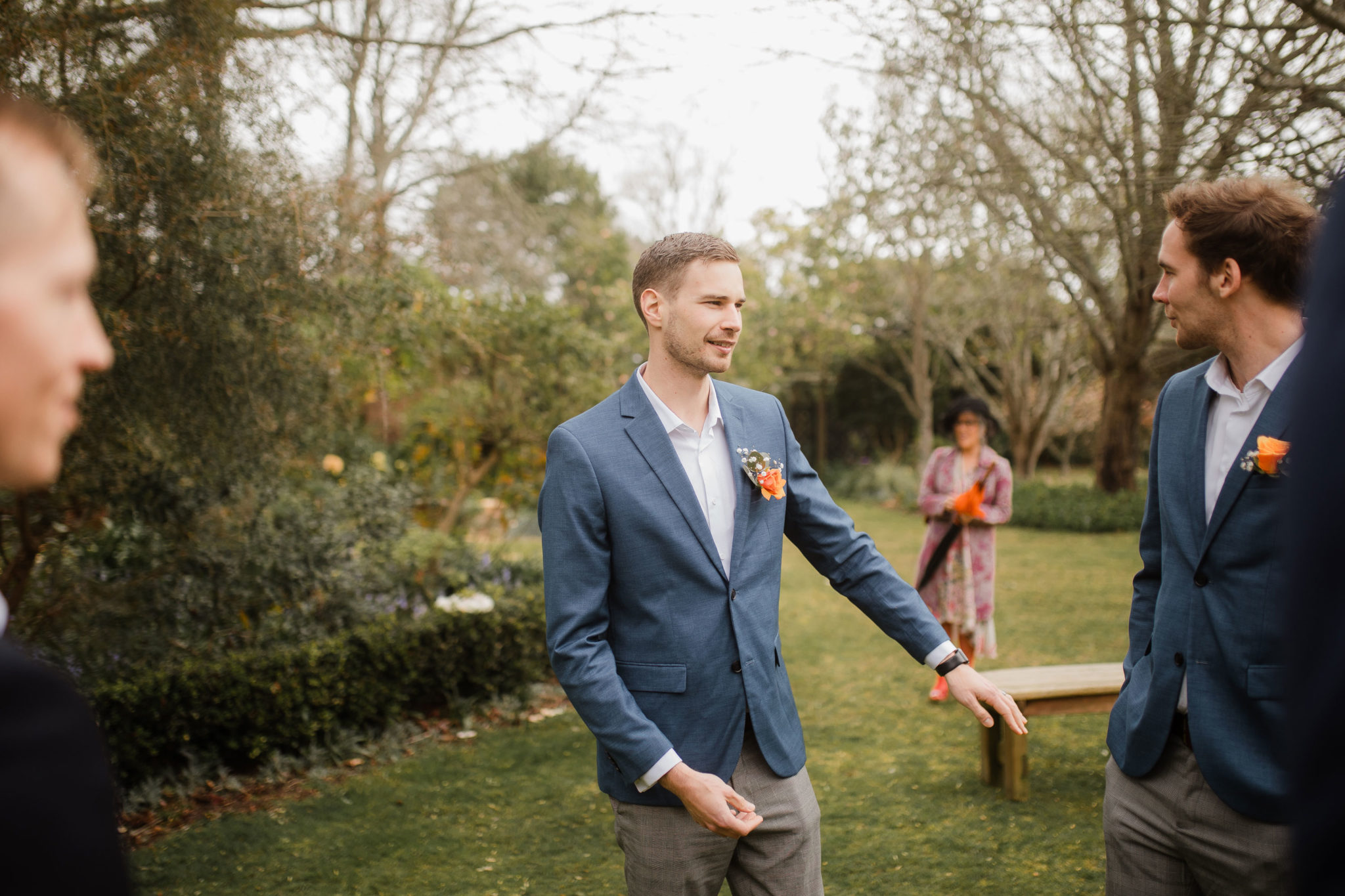 groomsman chatting