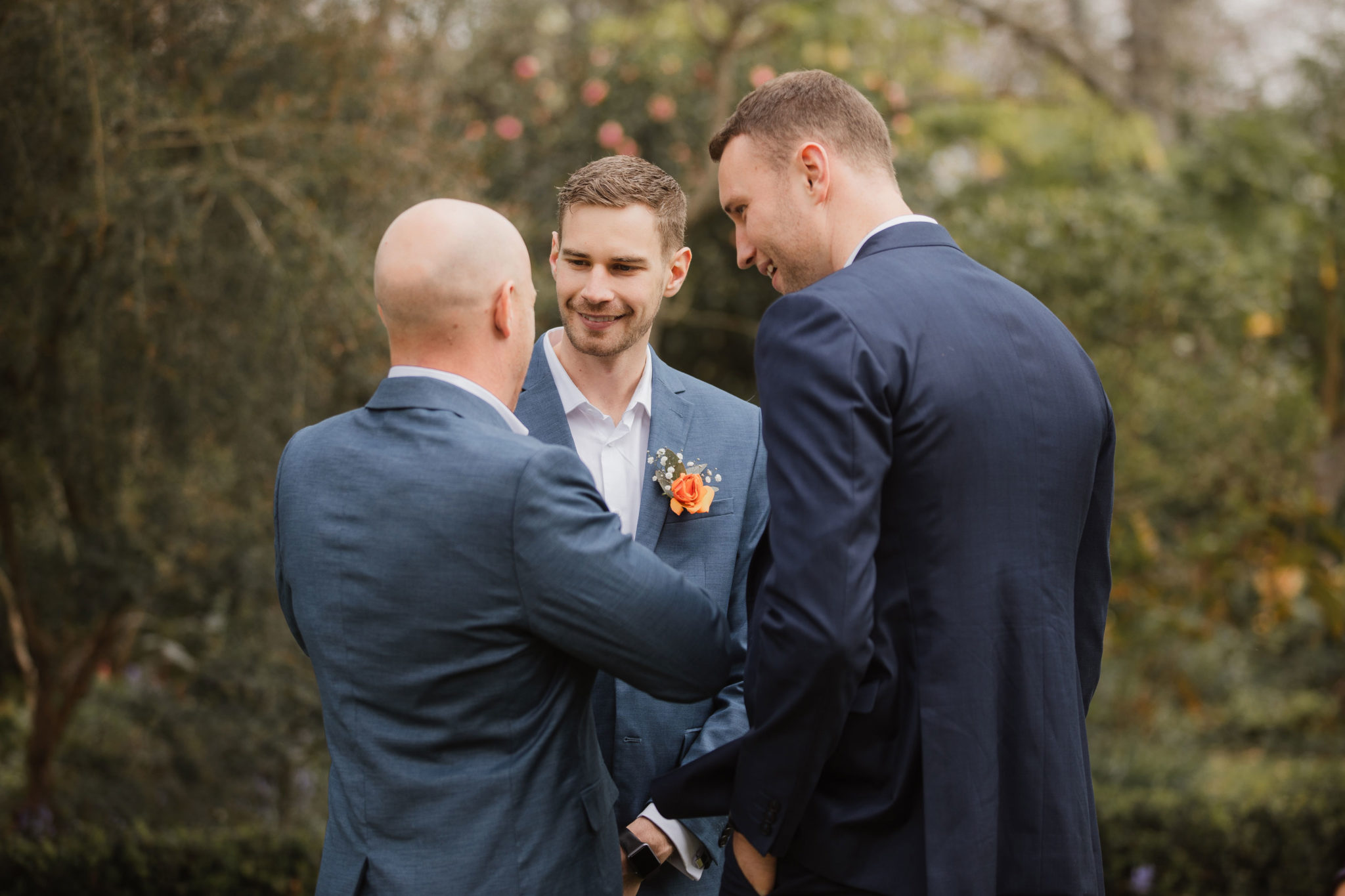 boys mingling at wedding