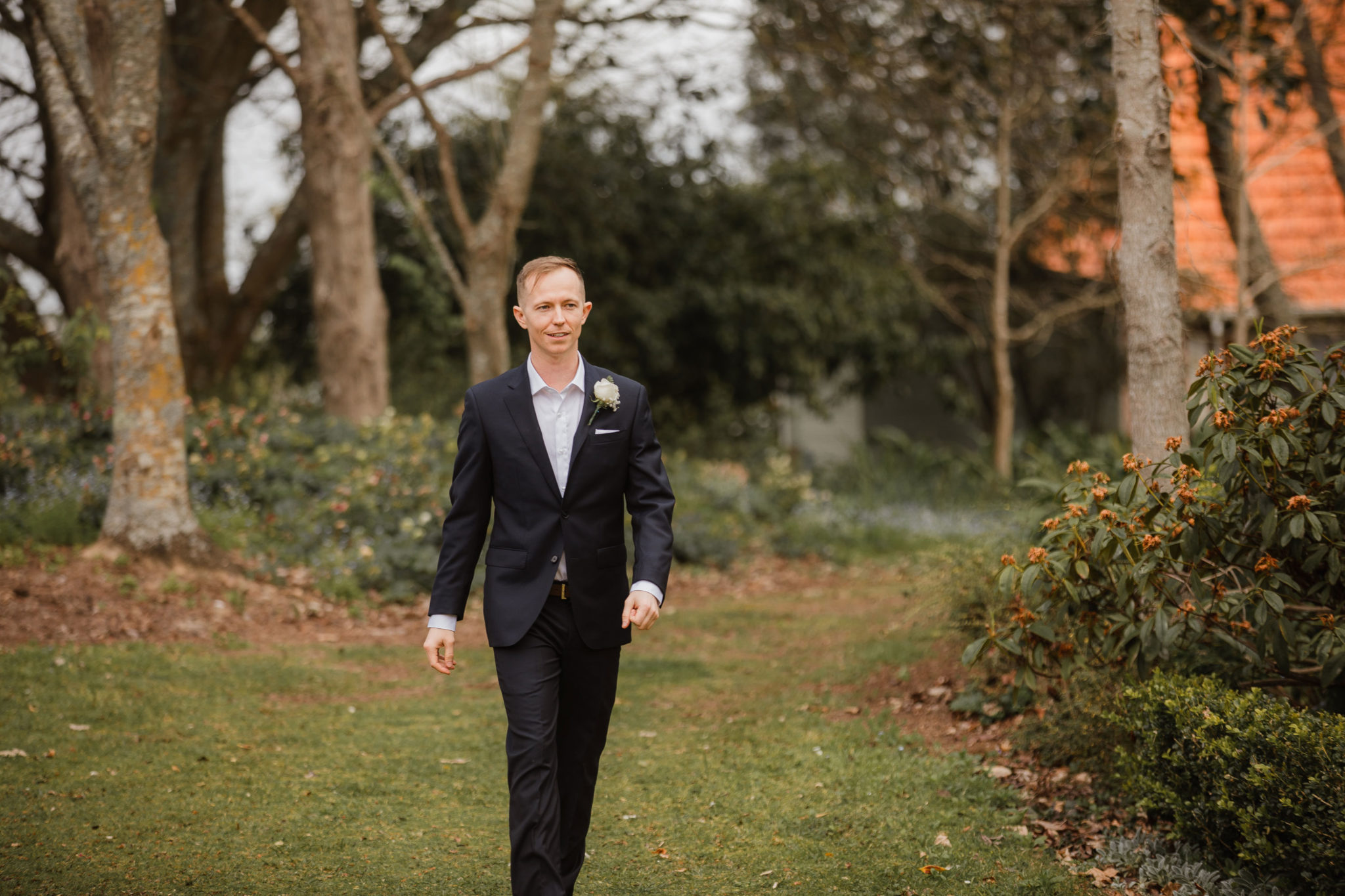 groom walking in st margarets cafe