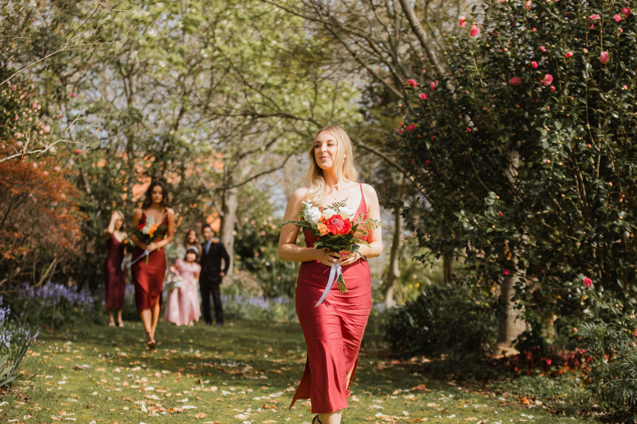 bridal party march in