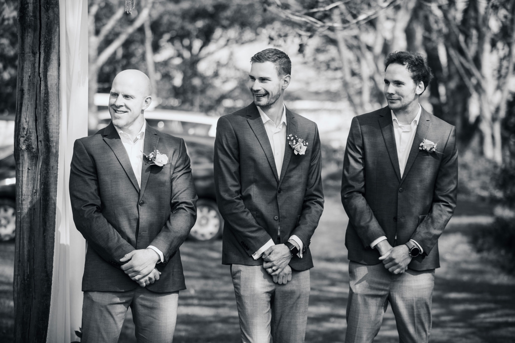 auckland wedding groomsmen at the ceremony