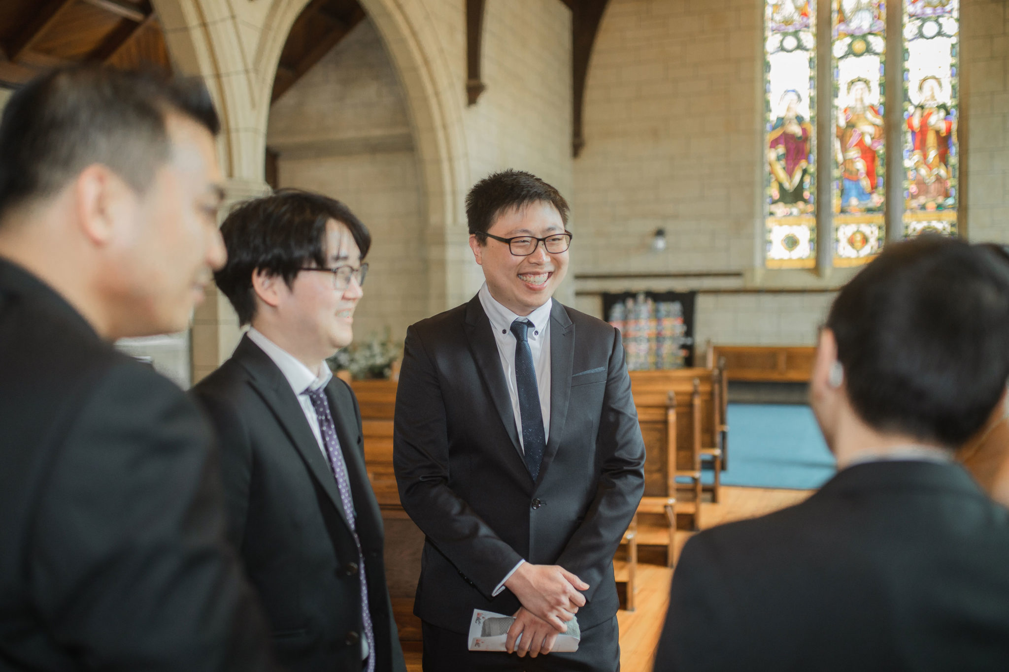 auckland wedding guests smiling