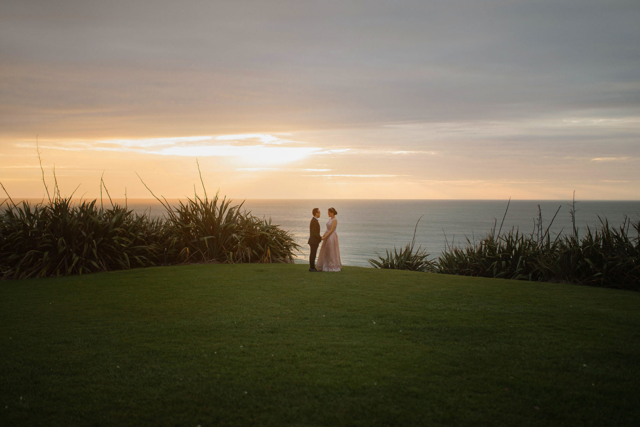 sunset wedding photo at castaways