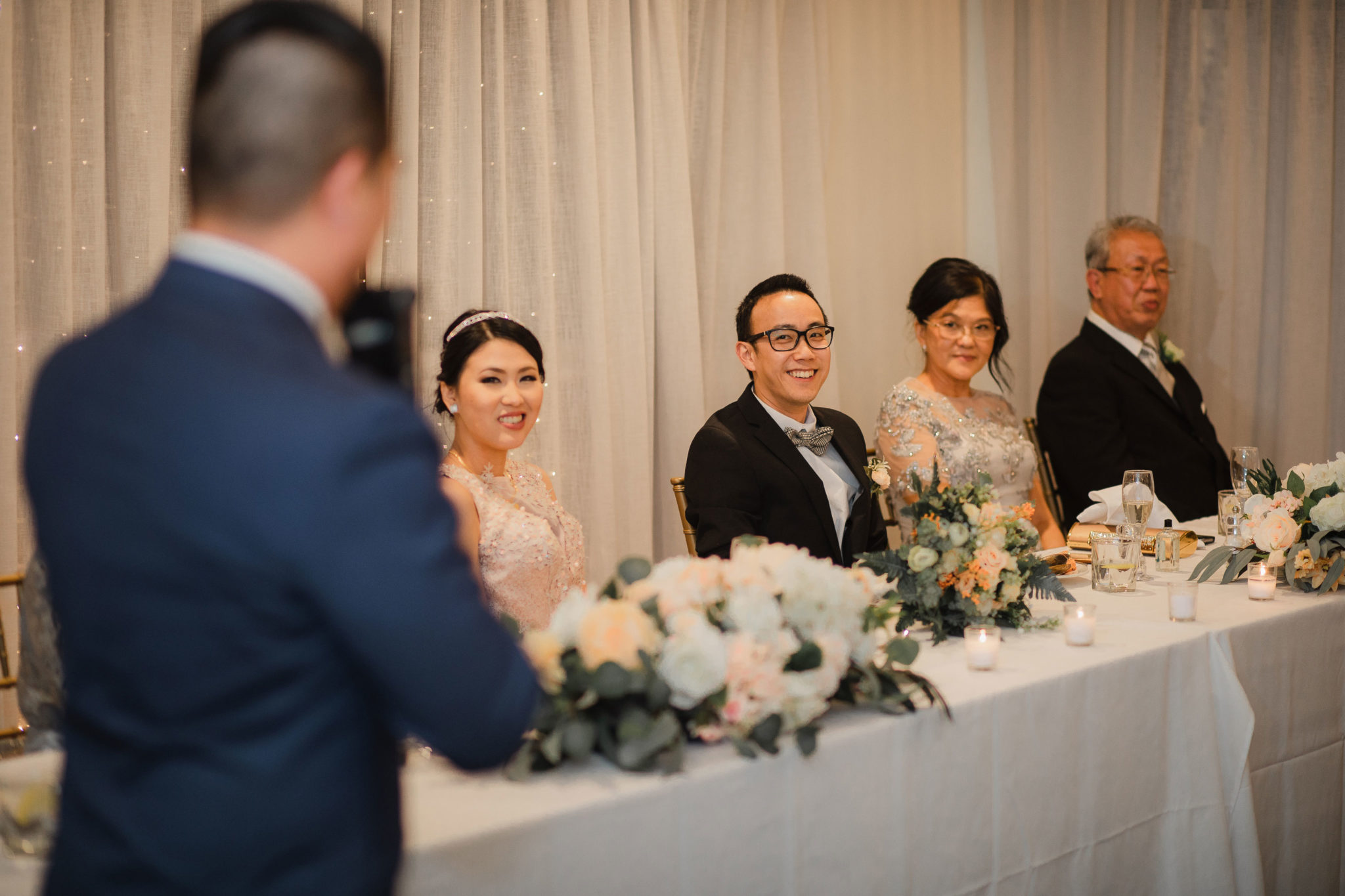 bride and groom reaction