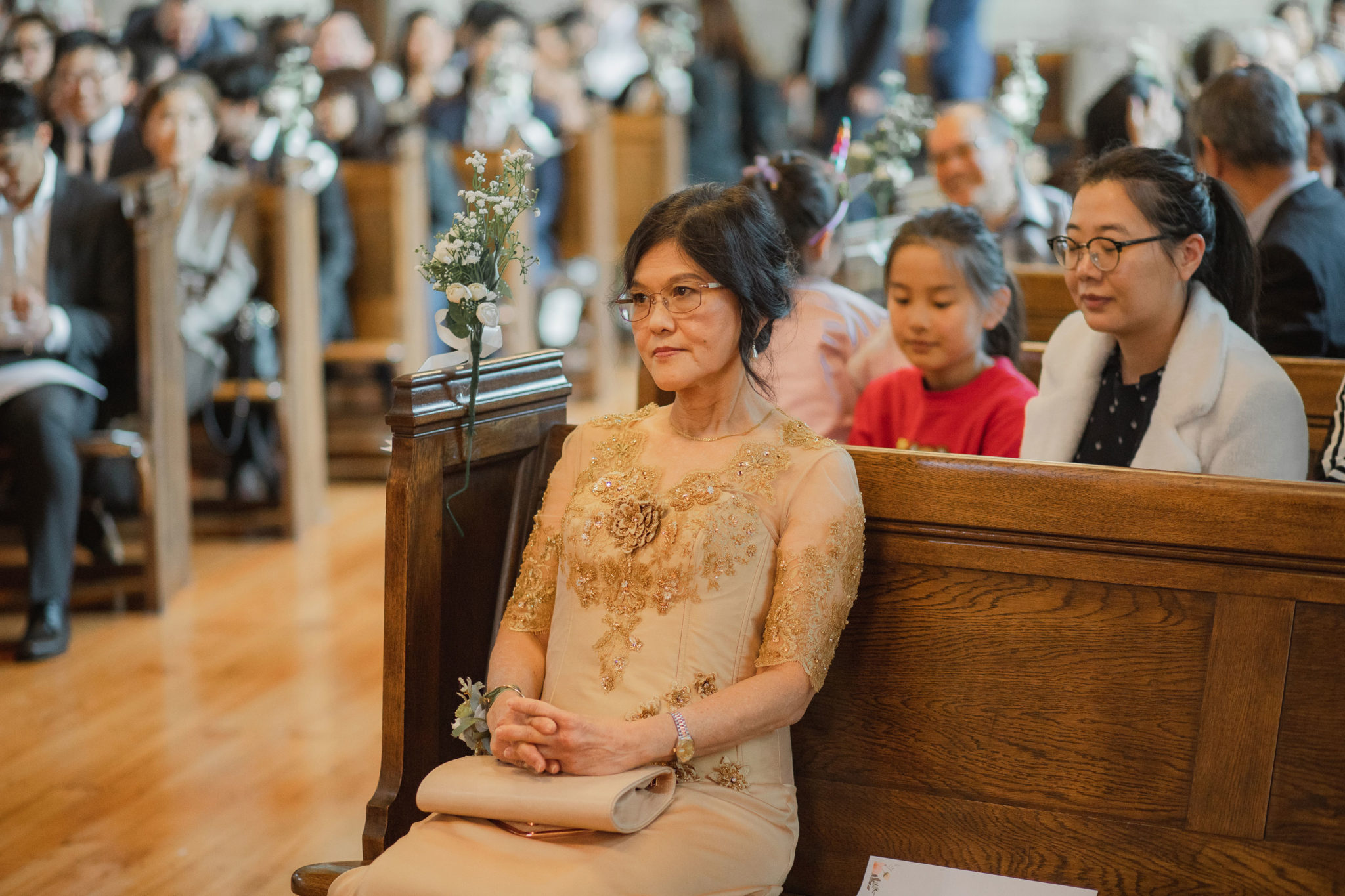 mother of the bride in the church