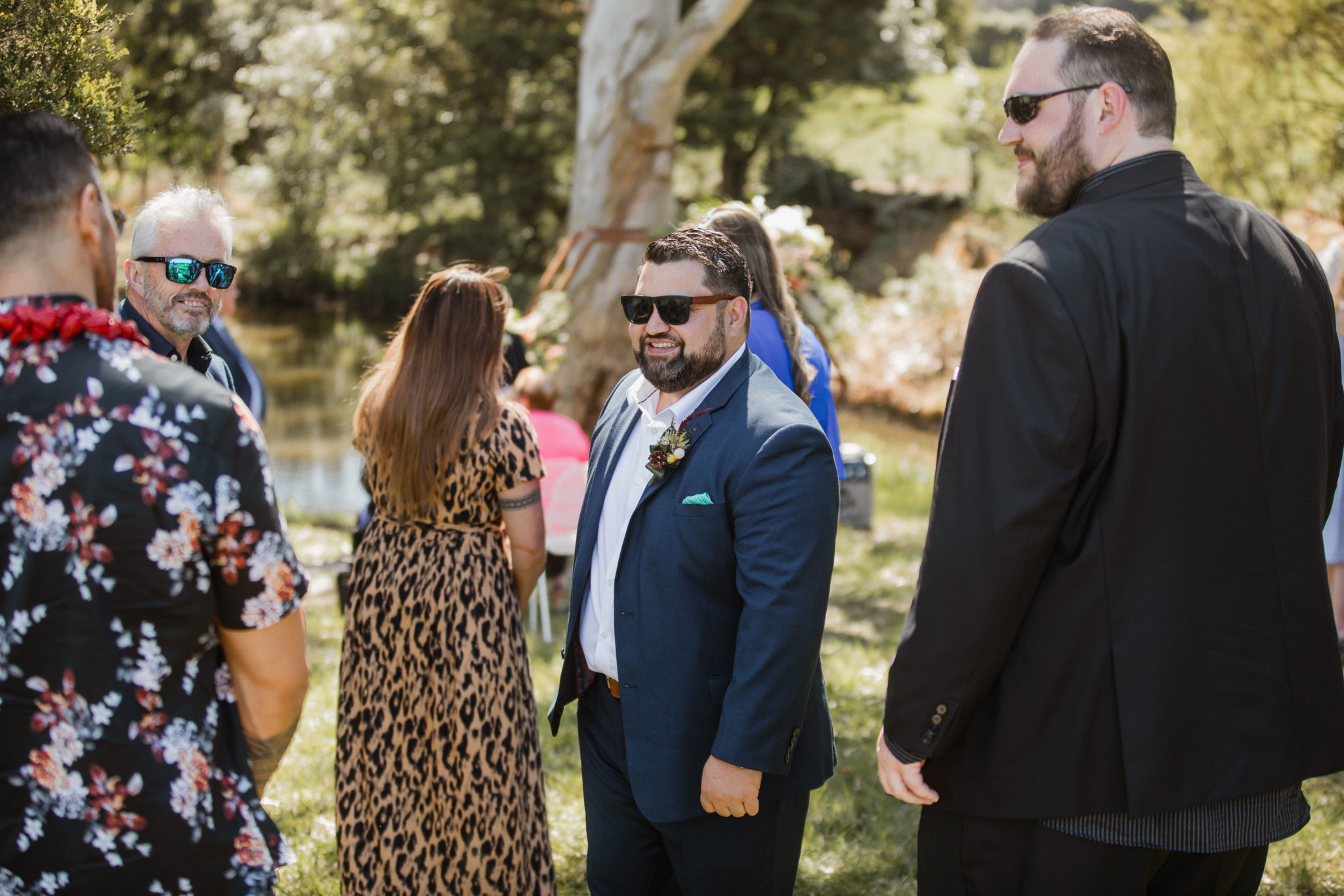 groom mingling with guests