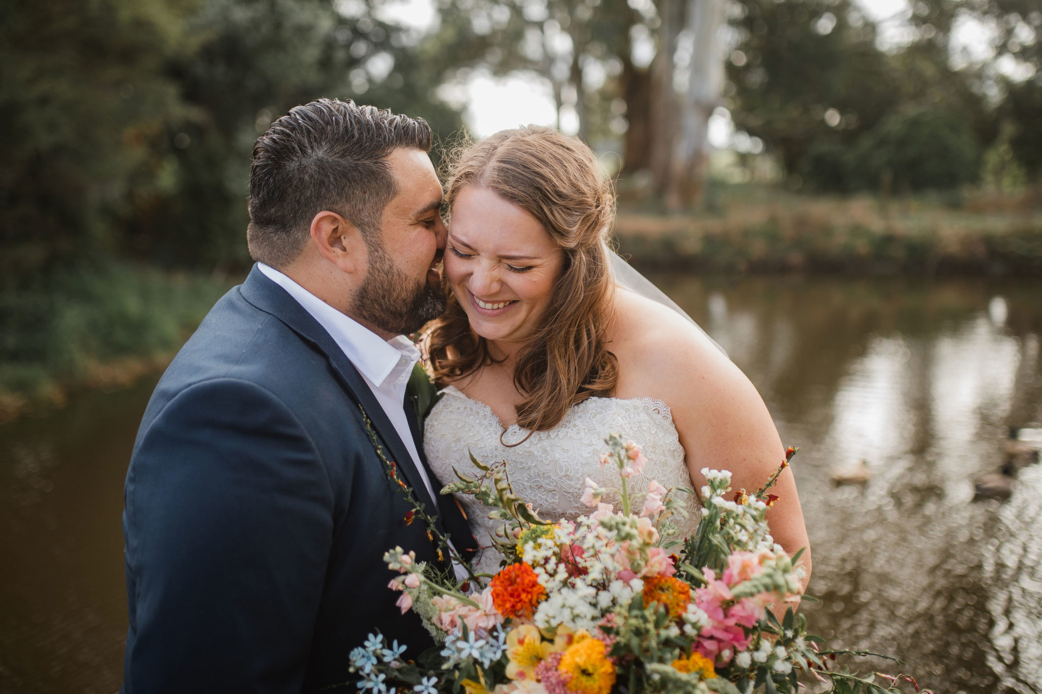 bride and groom intimate photo