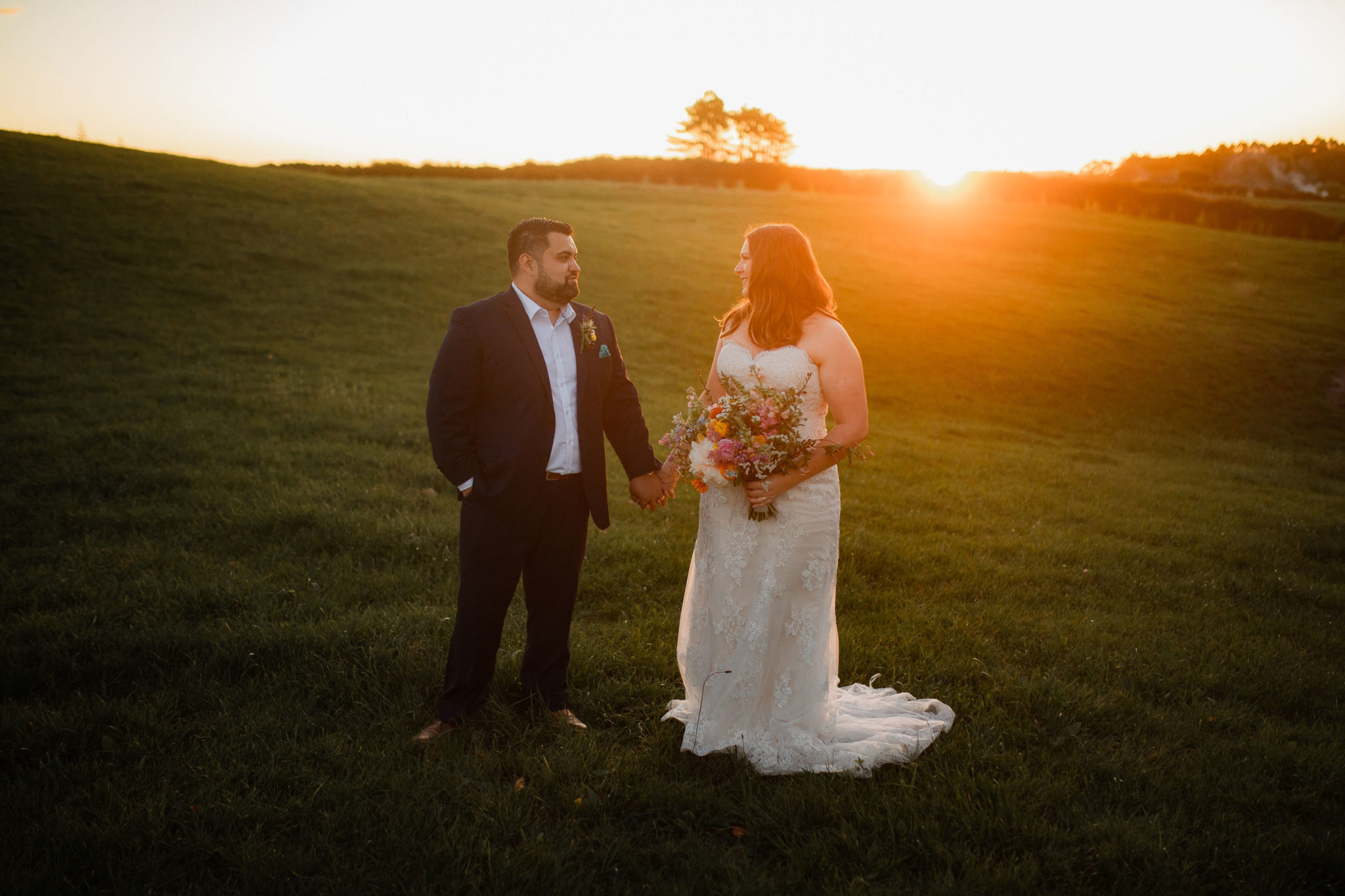 auckland sunset wedding shoot