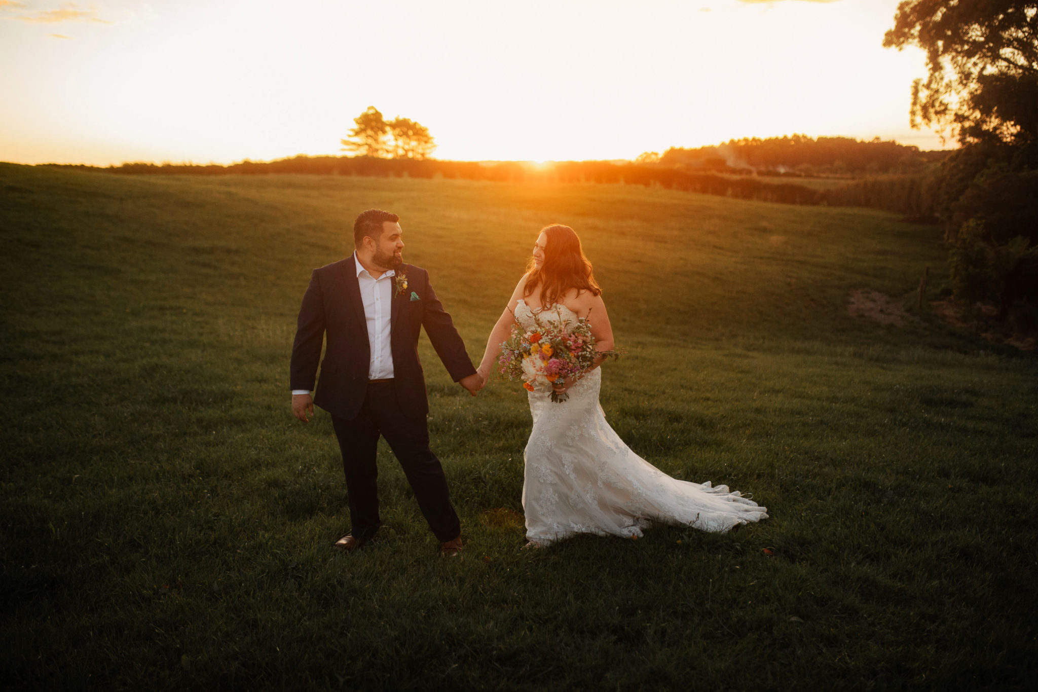auckland sunset wedding photo