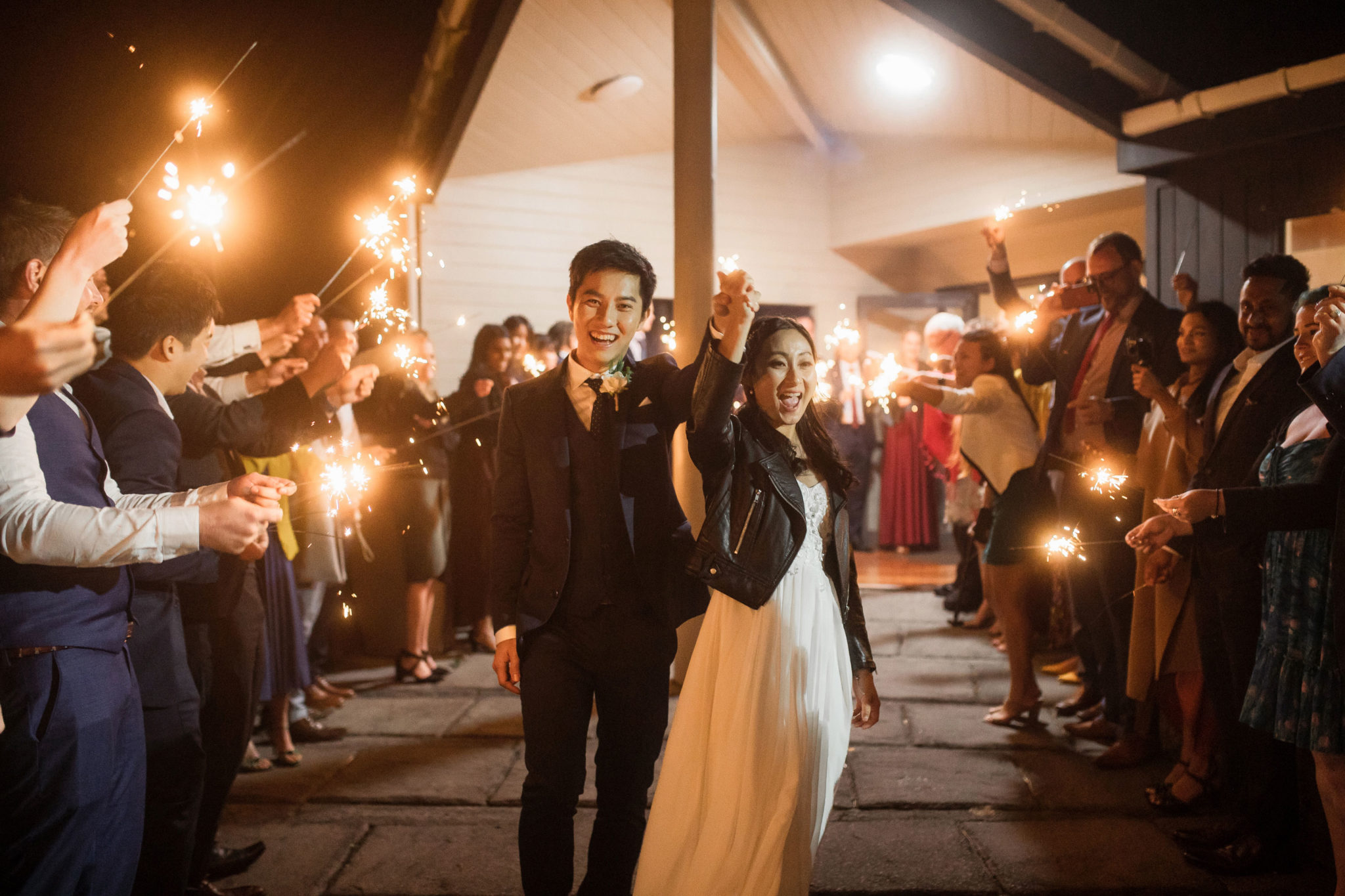 auckland wedding sparkler exit