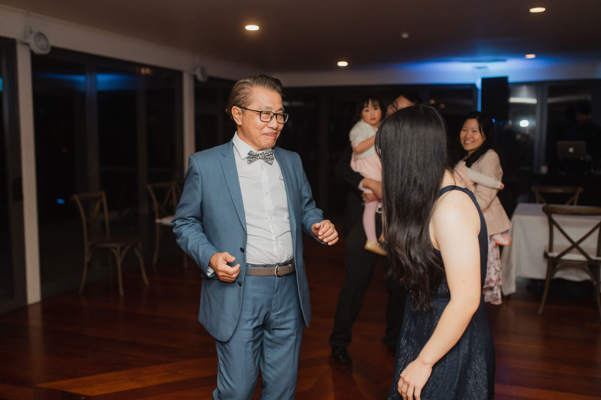 wedding guests on dance floor