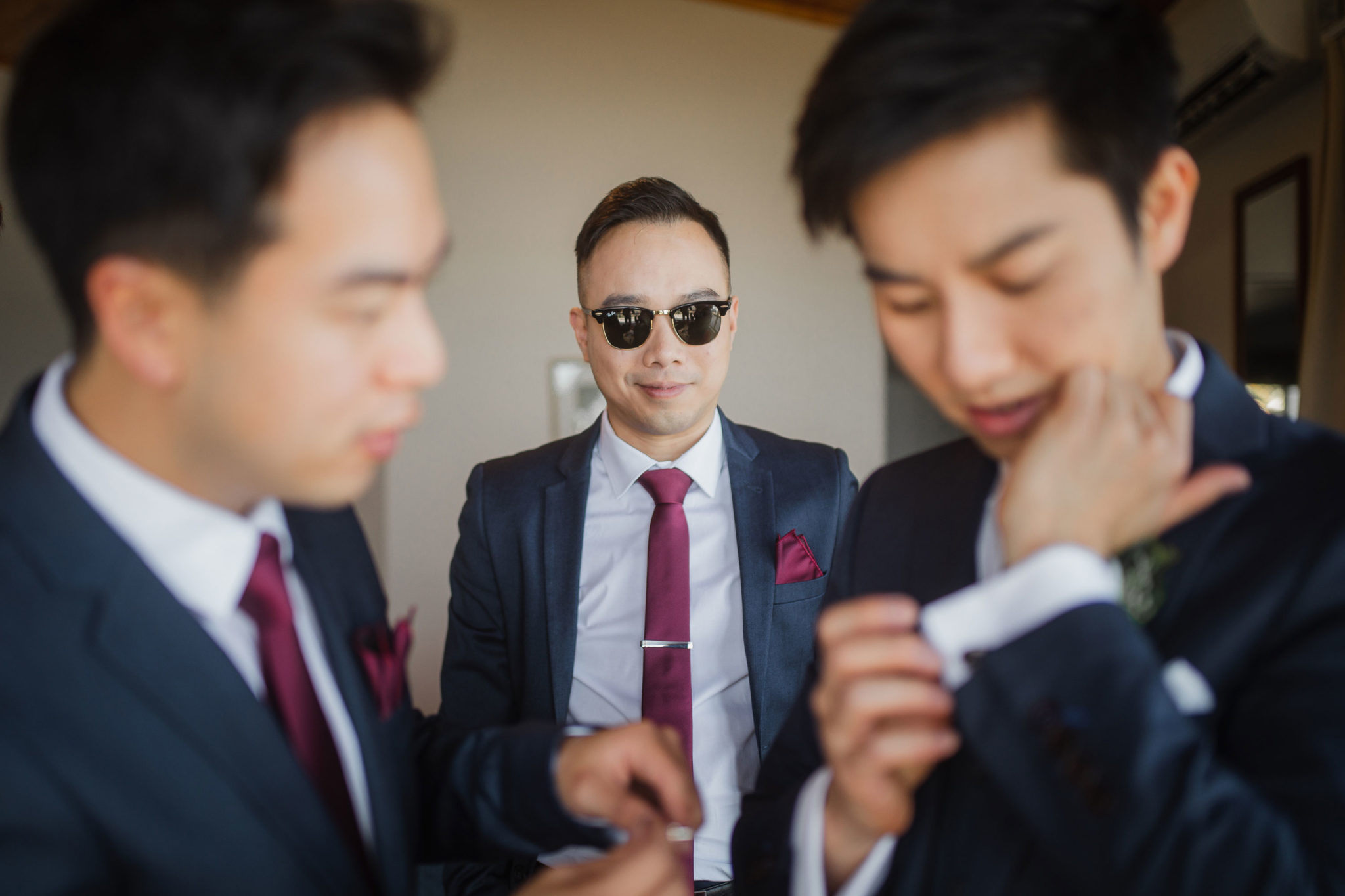 groomsman looking on