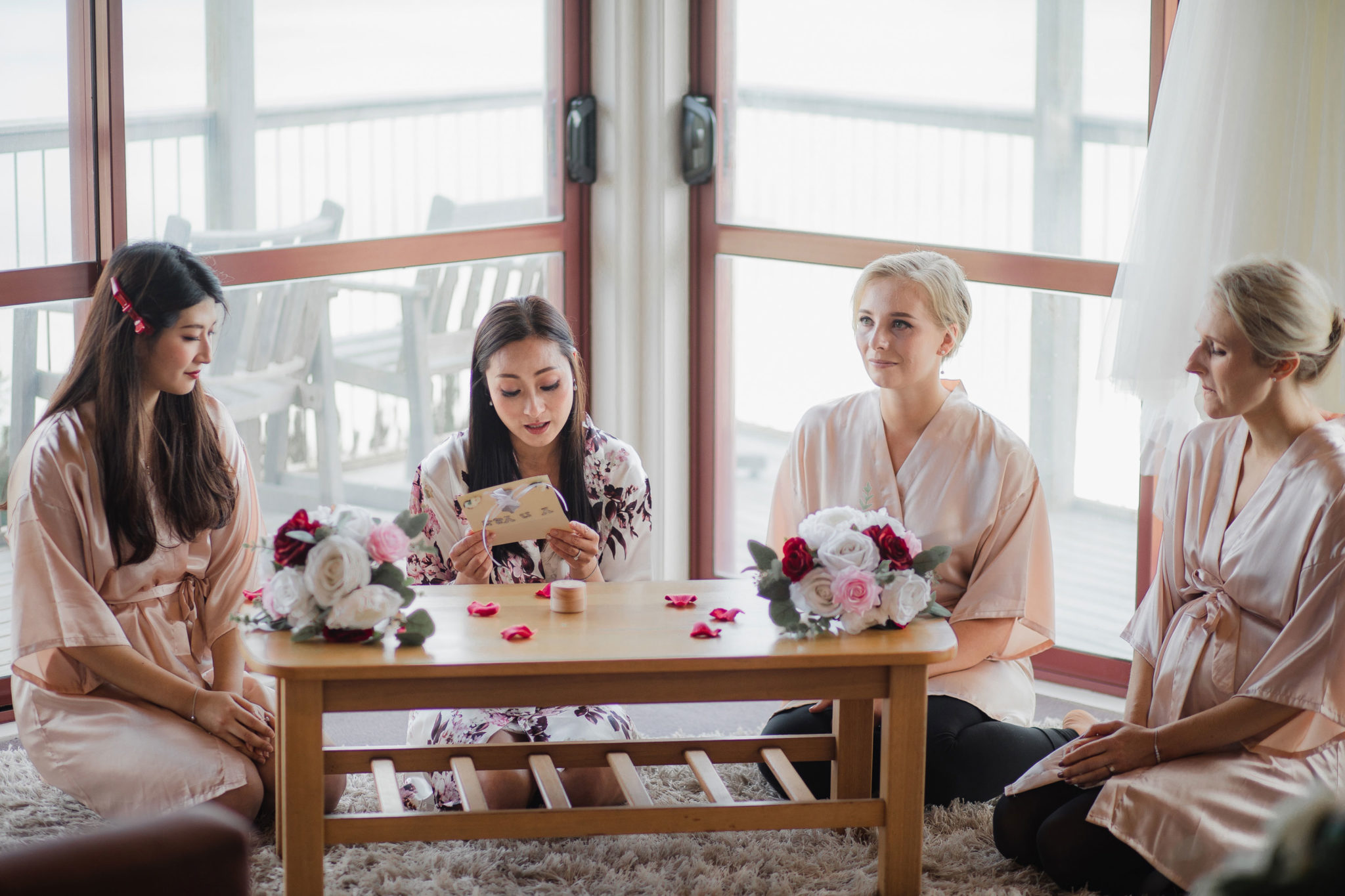 bride reading letter from groom