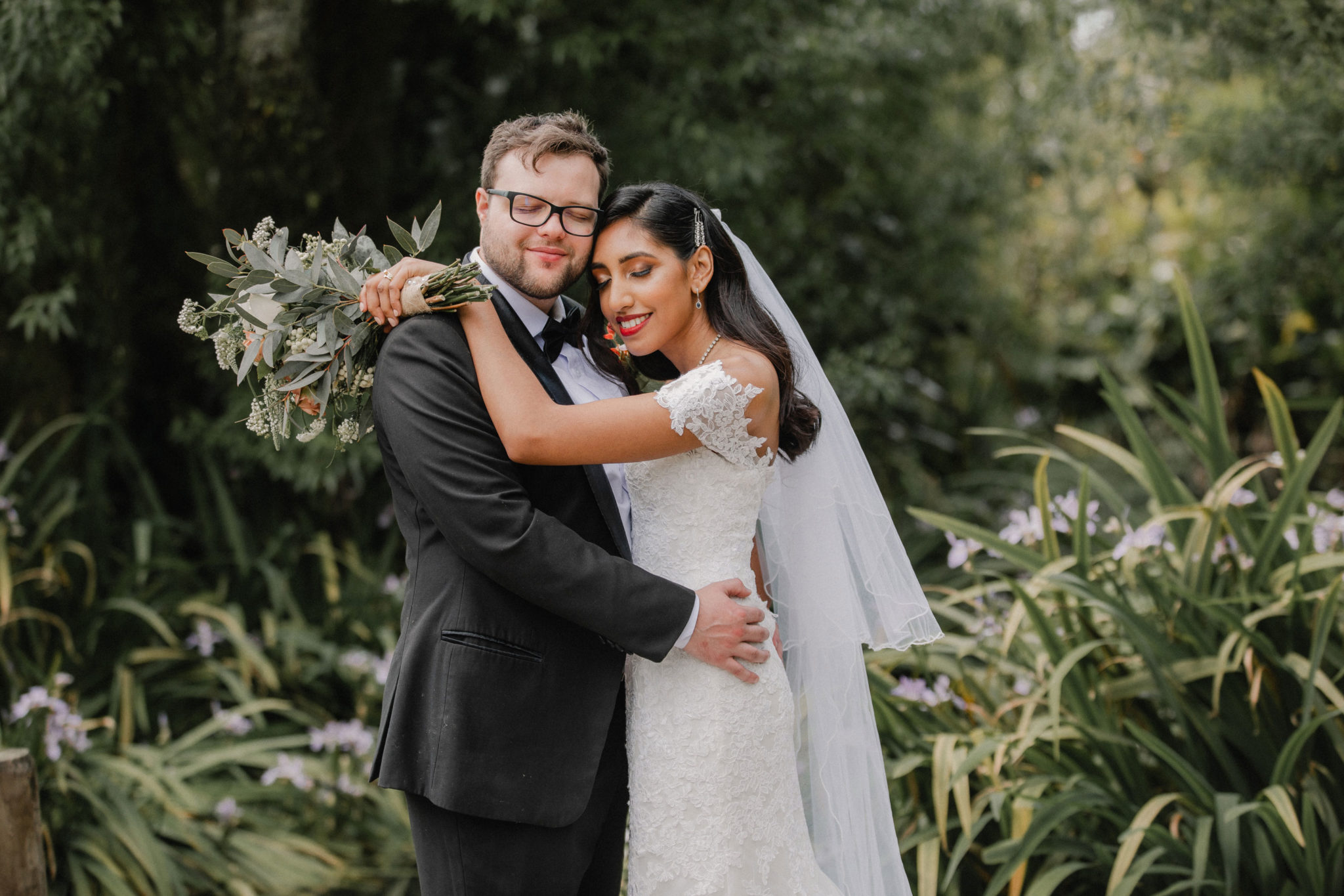 bride and groom sharing a moment