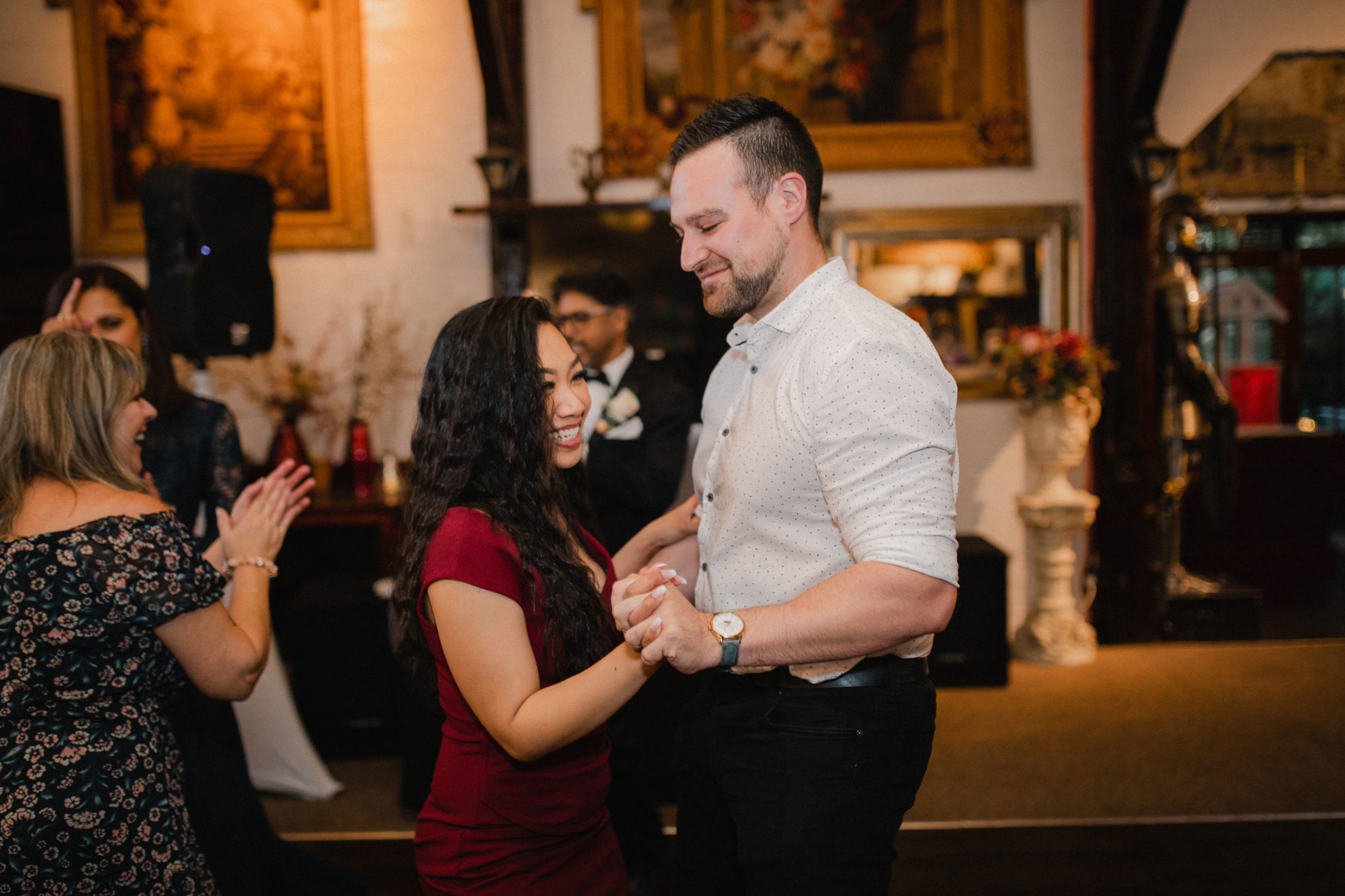 wedding guests on the dance floor