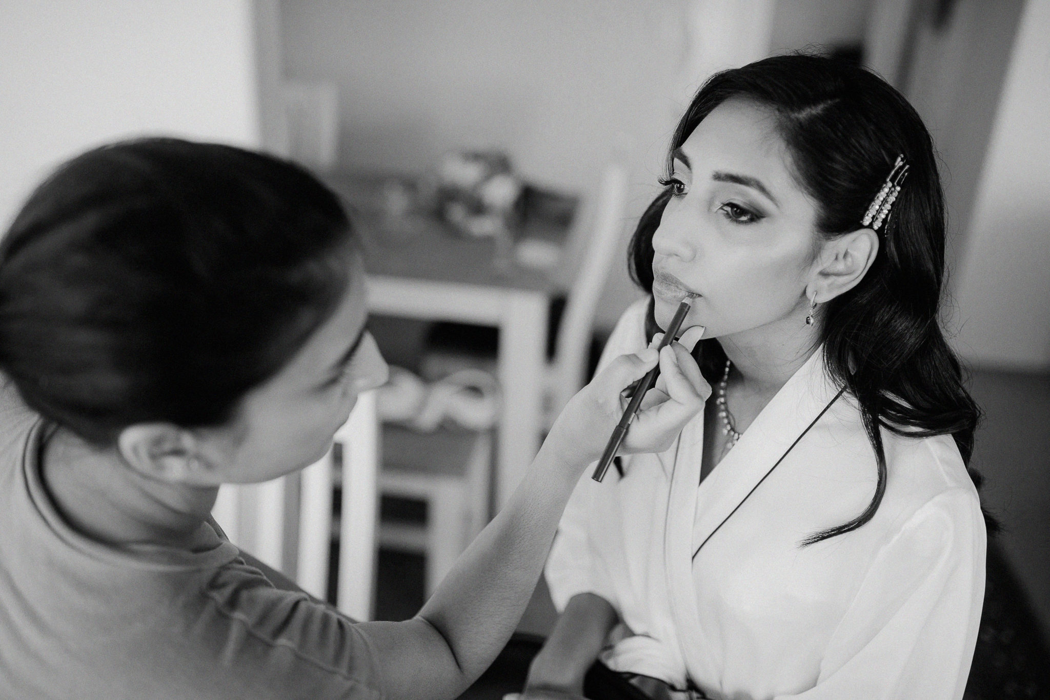 bride getting make up