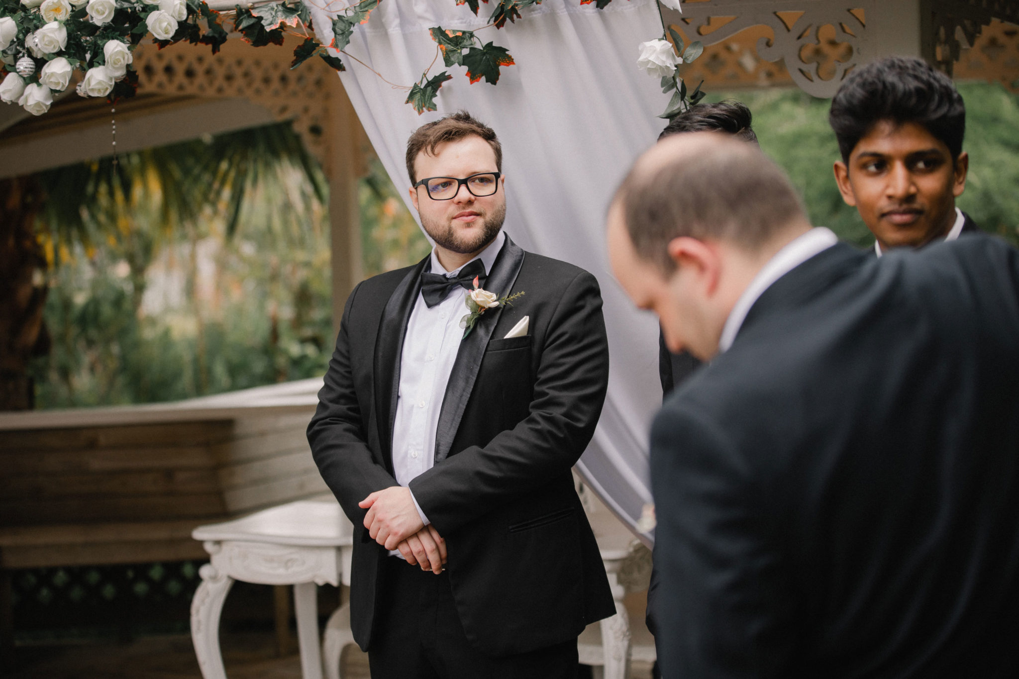 groom looking