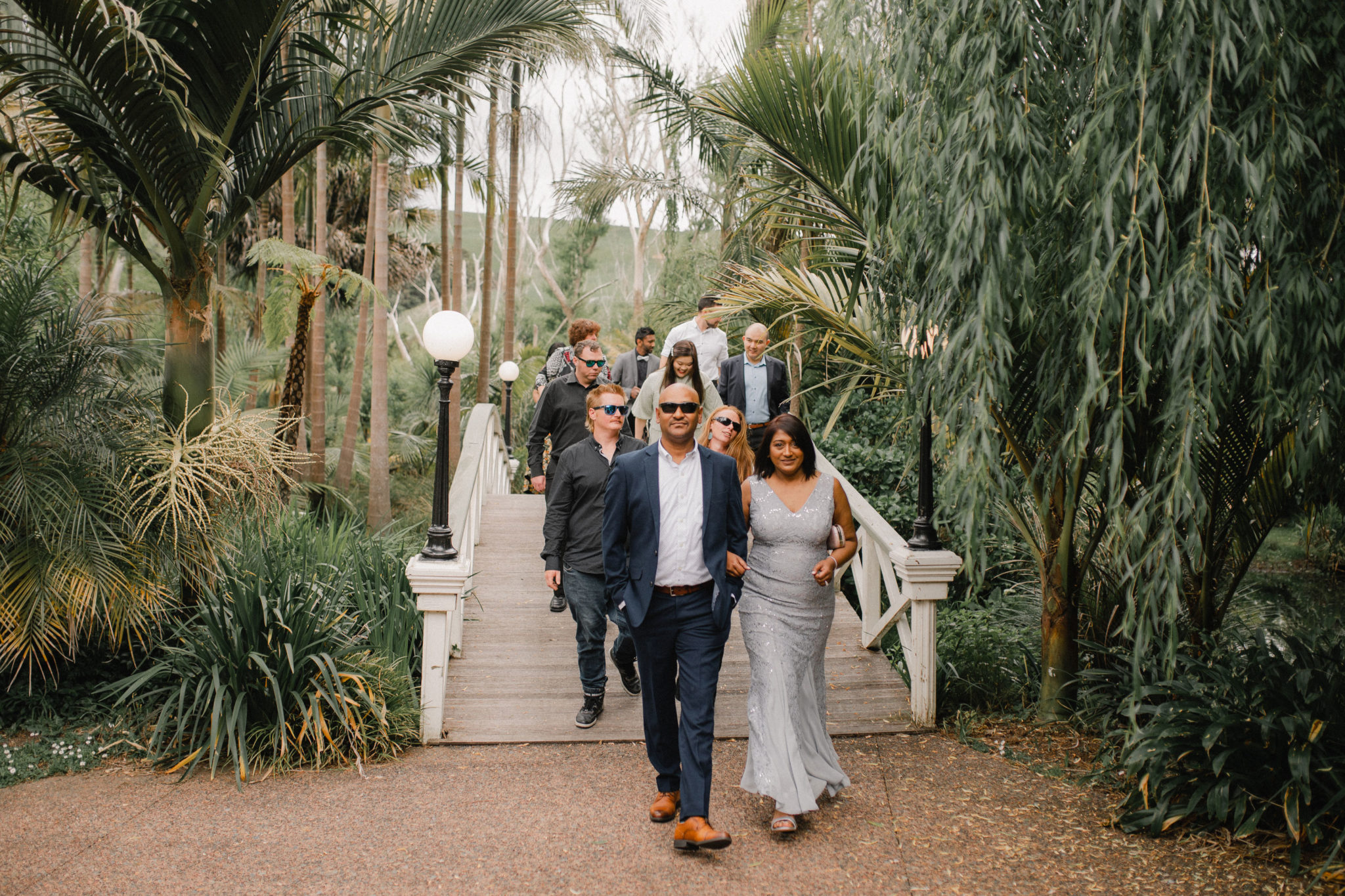 auckland wedding guests walking