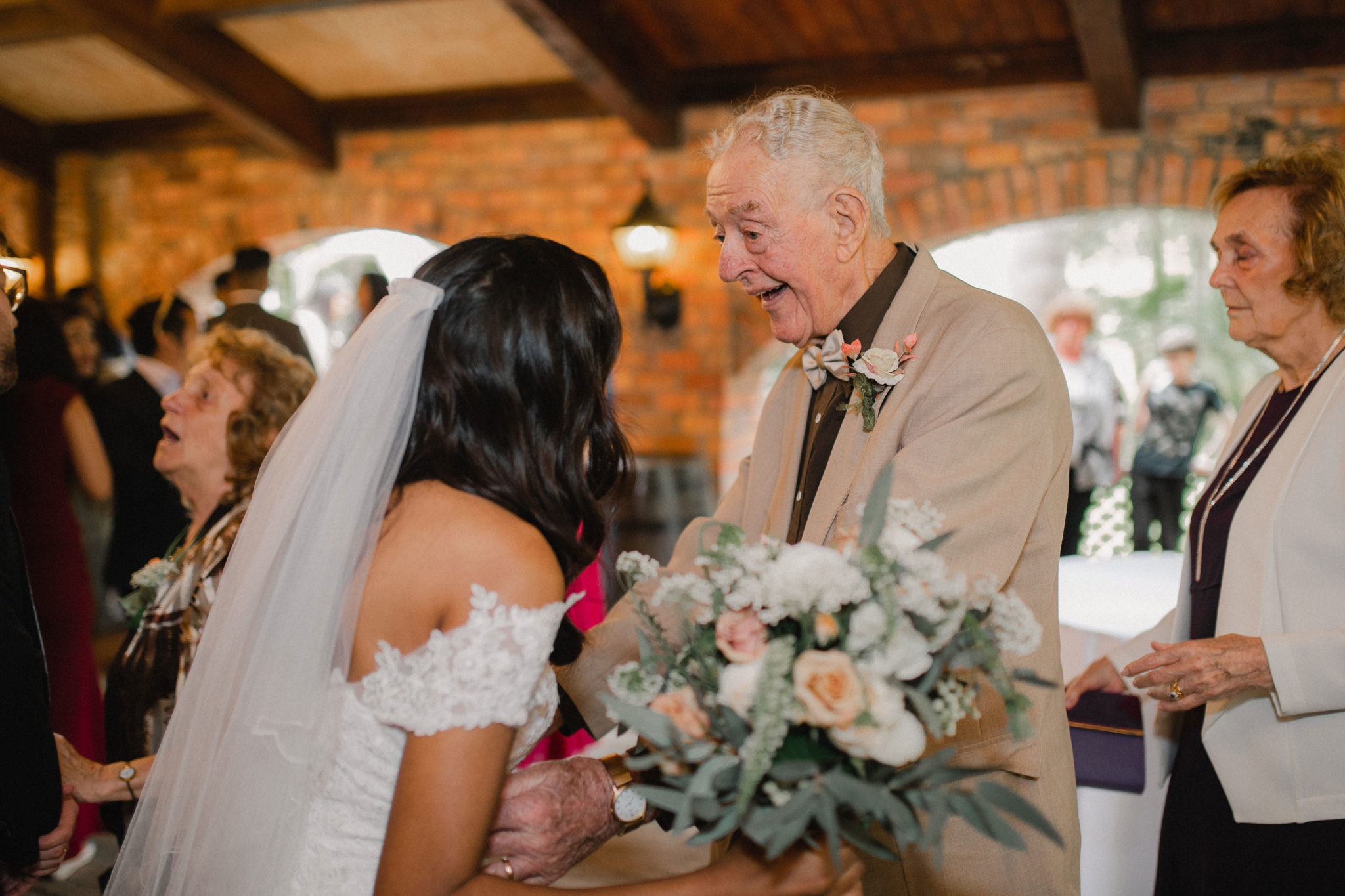 relatives congratulating the bride