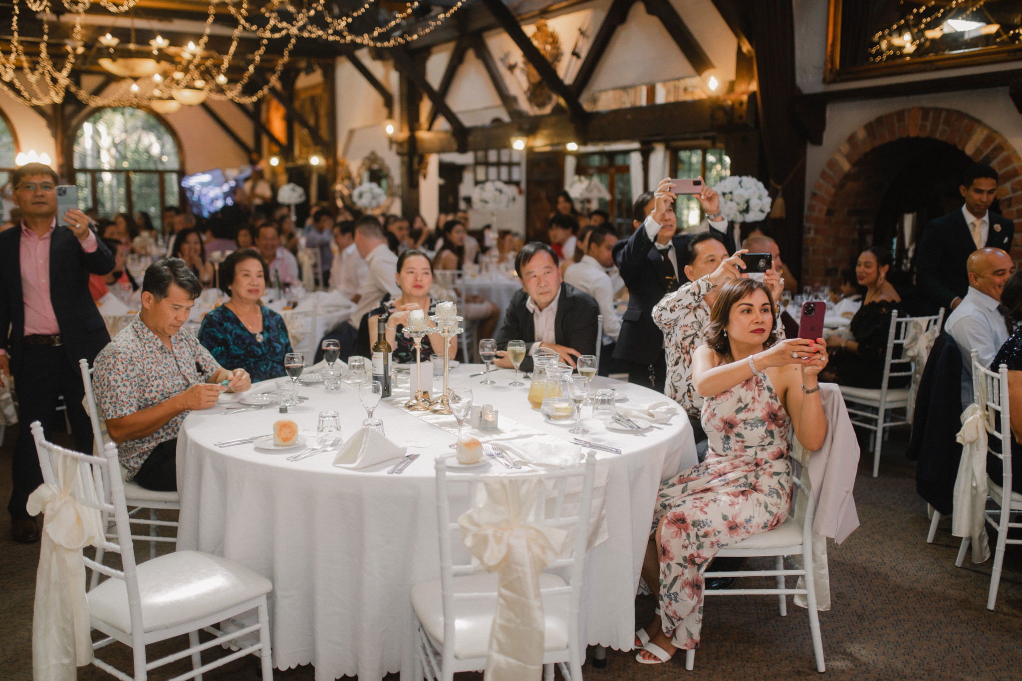 wedding guests at the reception