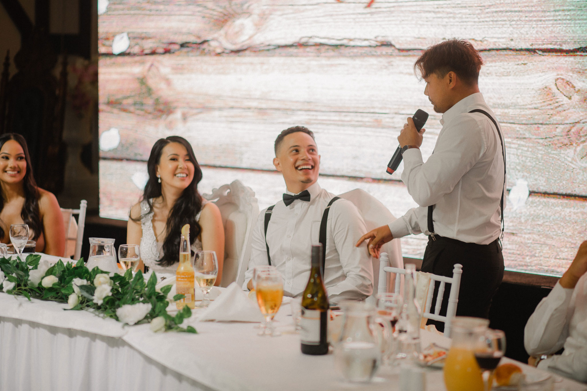 groom reacting to speech