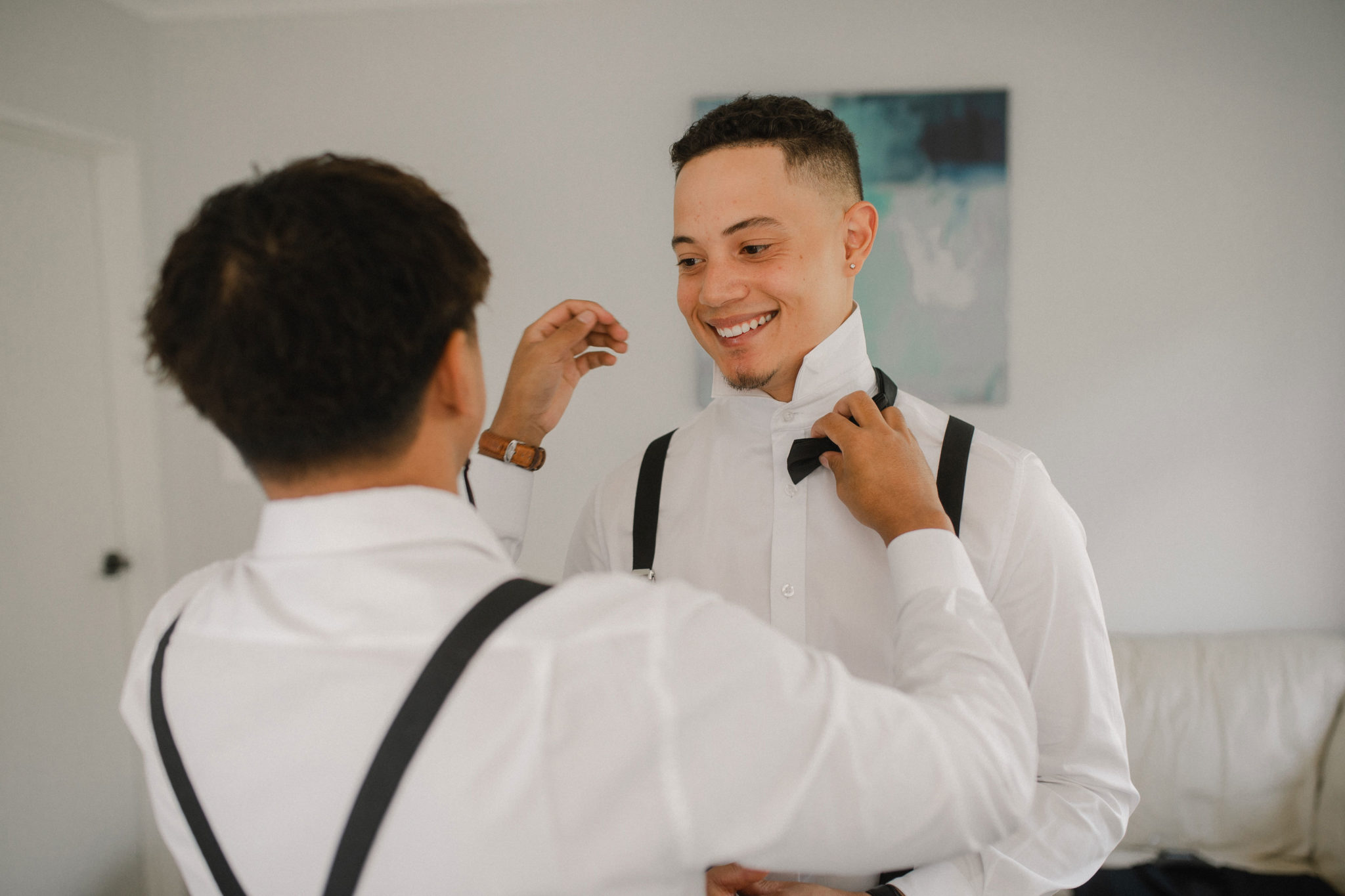 groom smiling