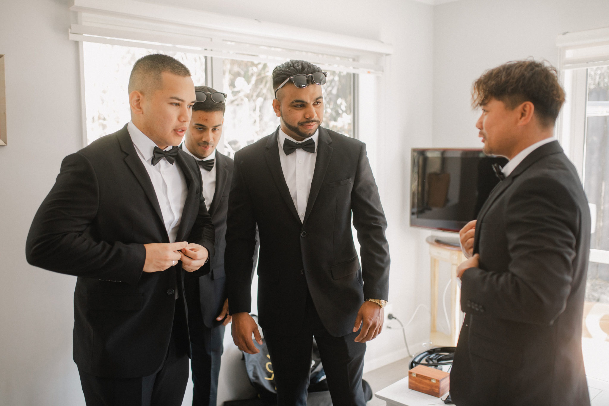 groomsmen having a moment