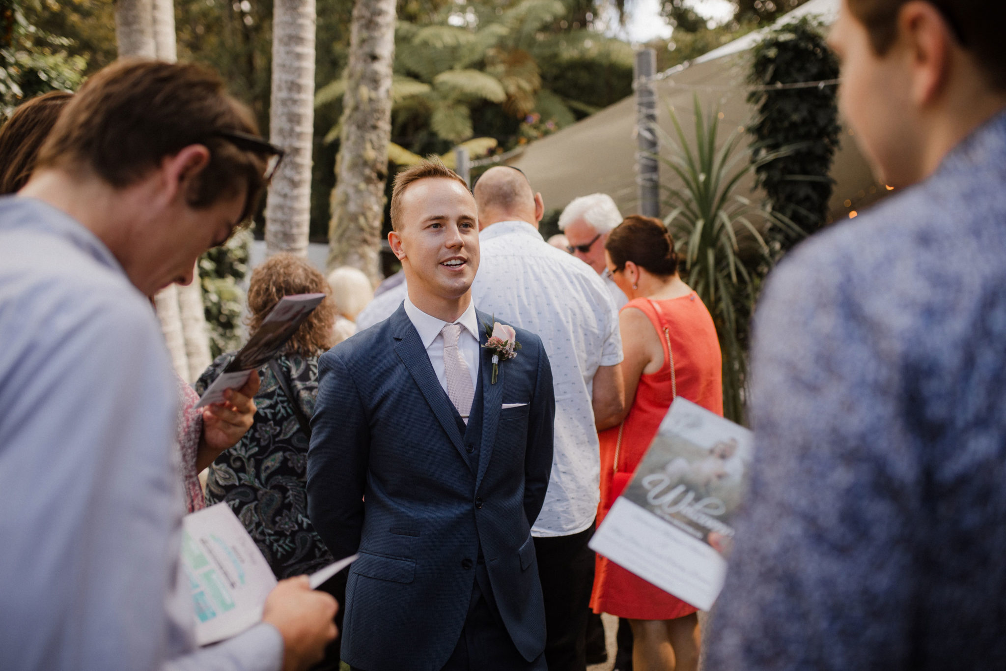groom mingling with guests