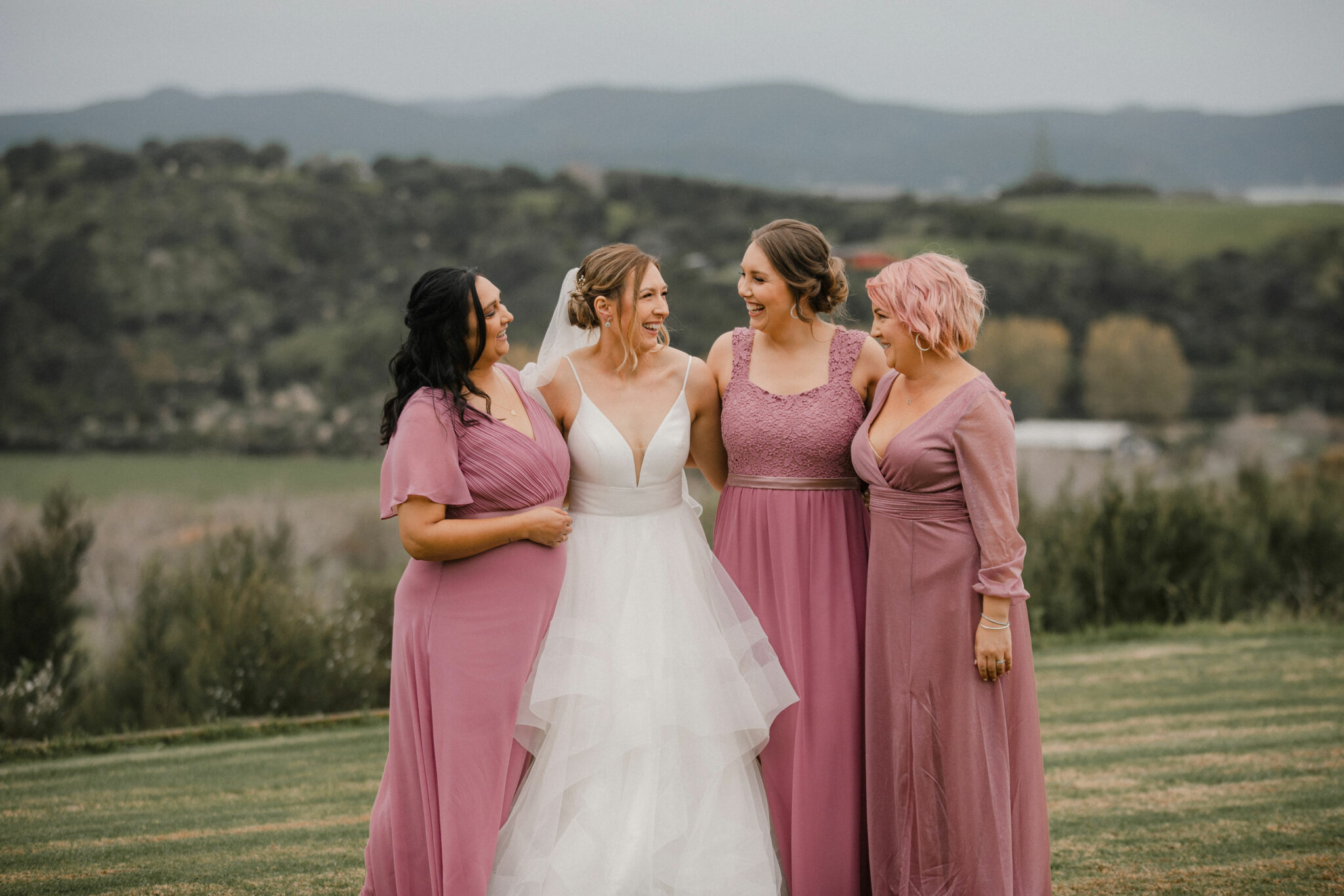 bridal party having a chat