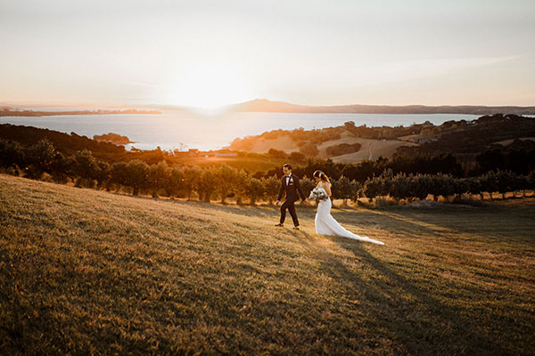 mudbrick wedding sunset photo