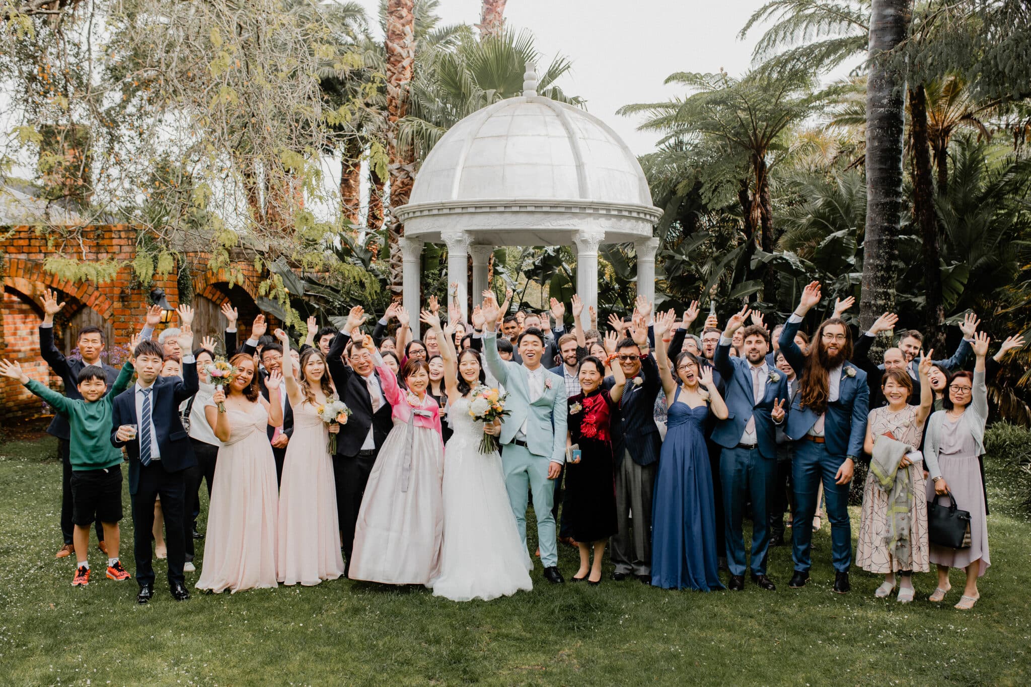 family photo on wedding day