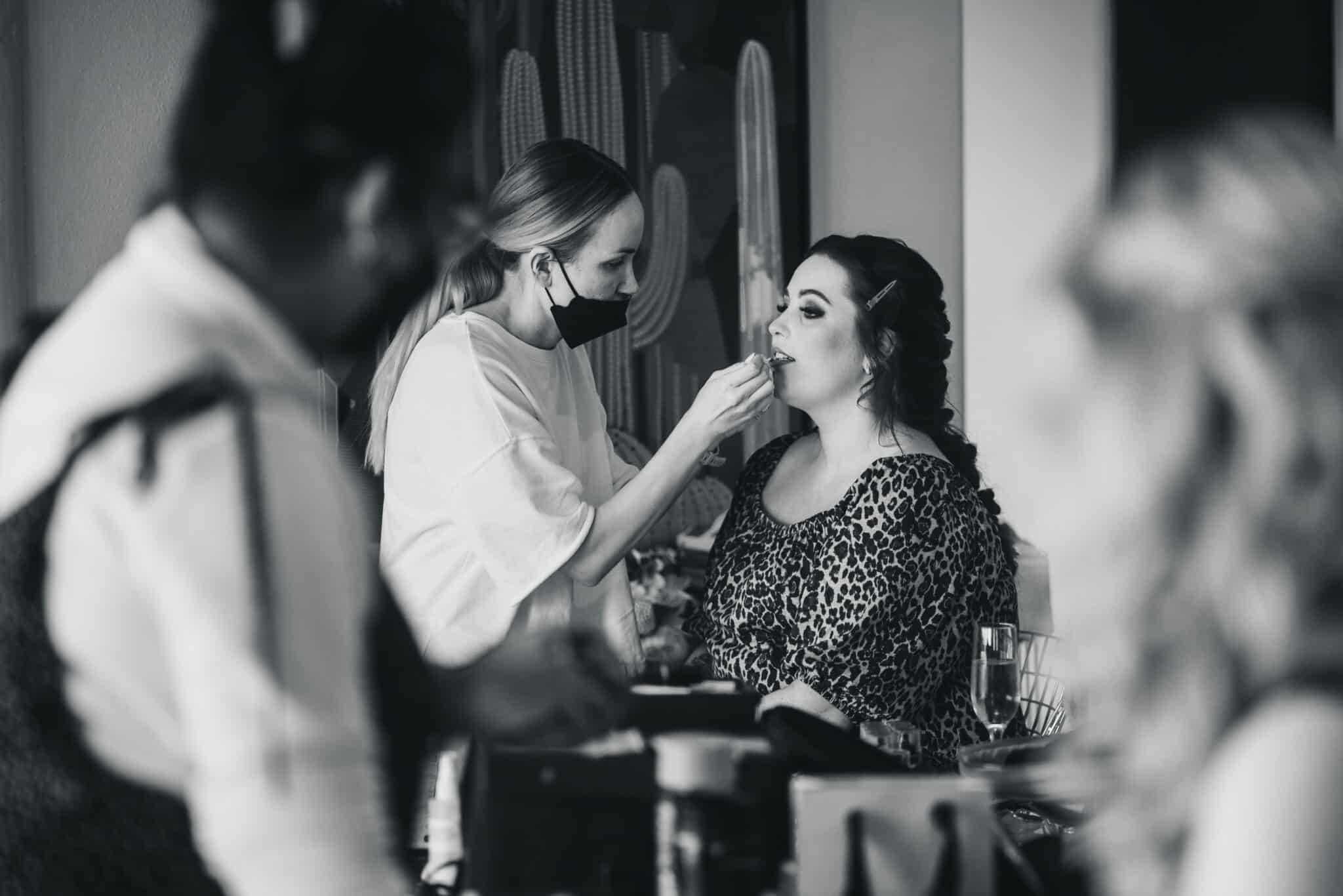 auckland bride getting ready in the morning