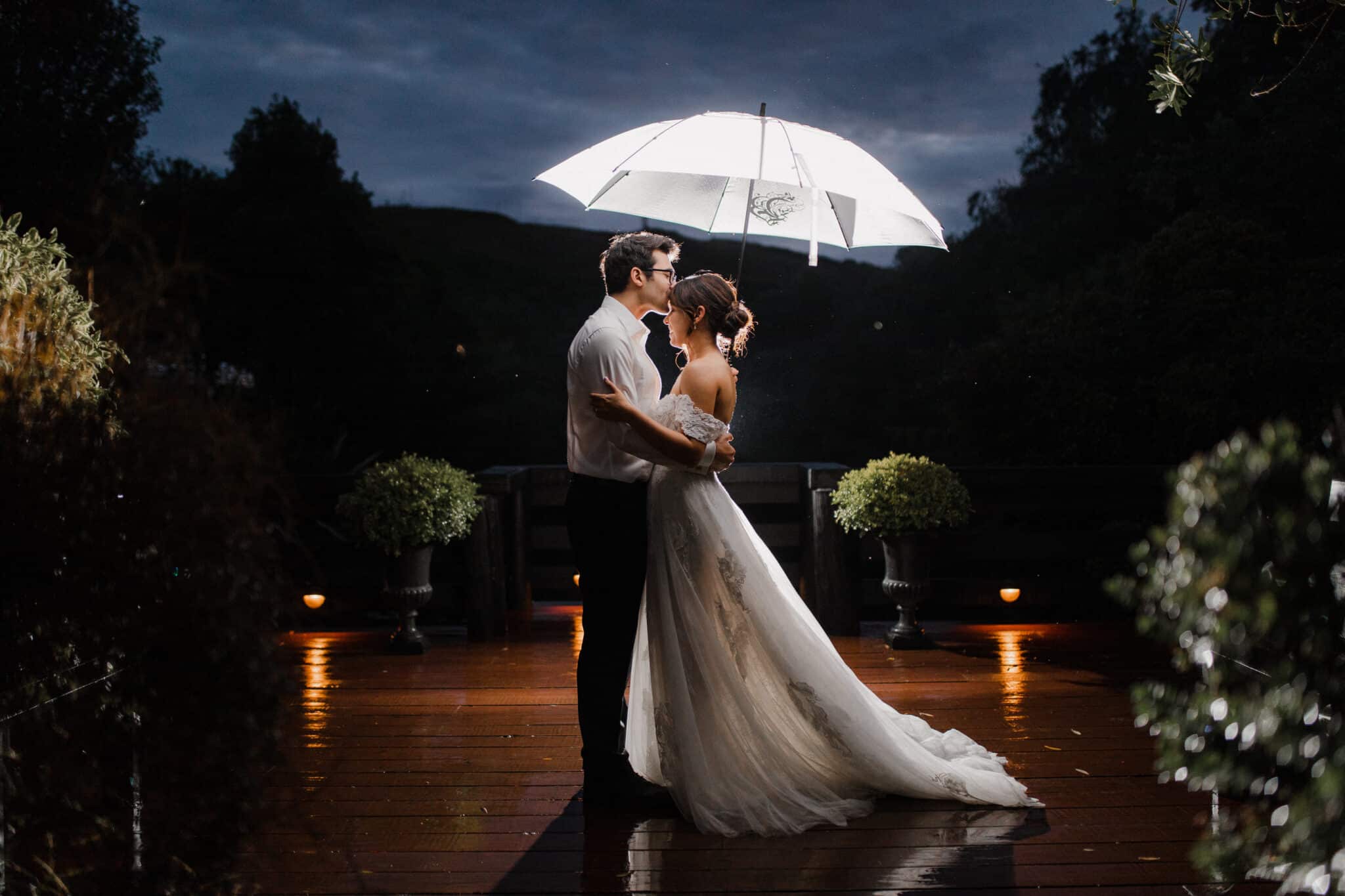 wedding rainy day photo